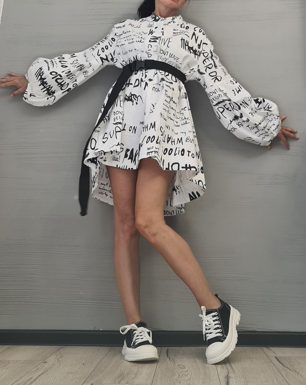 Extravagant Shirt, Loose Shirt Tunic Dress, Asymmetric Tunic, Oversize Tunic, Extravagant Long Sleeve, New collection DRESSSHOESCODE