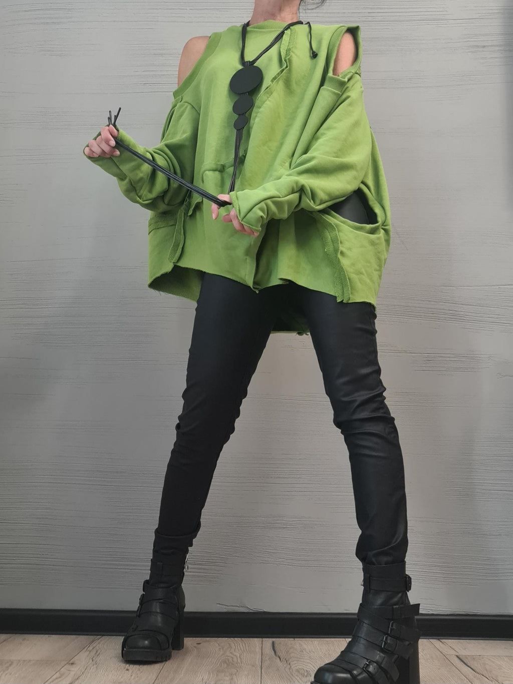 Long sleeves or sleeveless openings, Asymmetrical tunic, Avant Garde Tunic, Loose Tunic, Deconstructed Top, Gothic tunic,  DRESSSHOESCODE