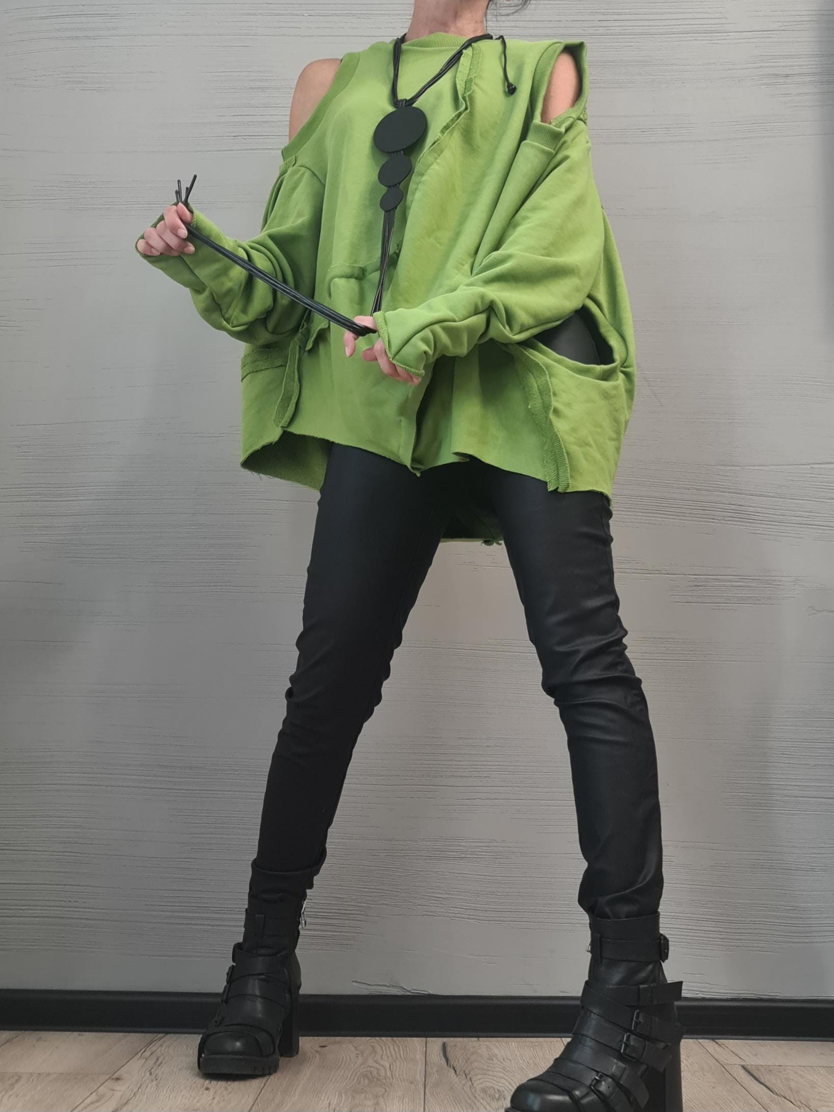 Long sleeves or sleeveless openings, Asymmetrical tunic, Avant Garde Tunic, Loose Tunic, Deconstructed Top, Gothic tunic,  DRESSSHOESCODE