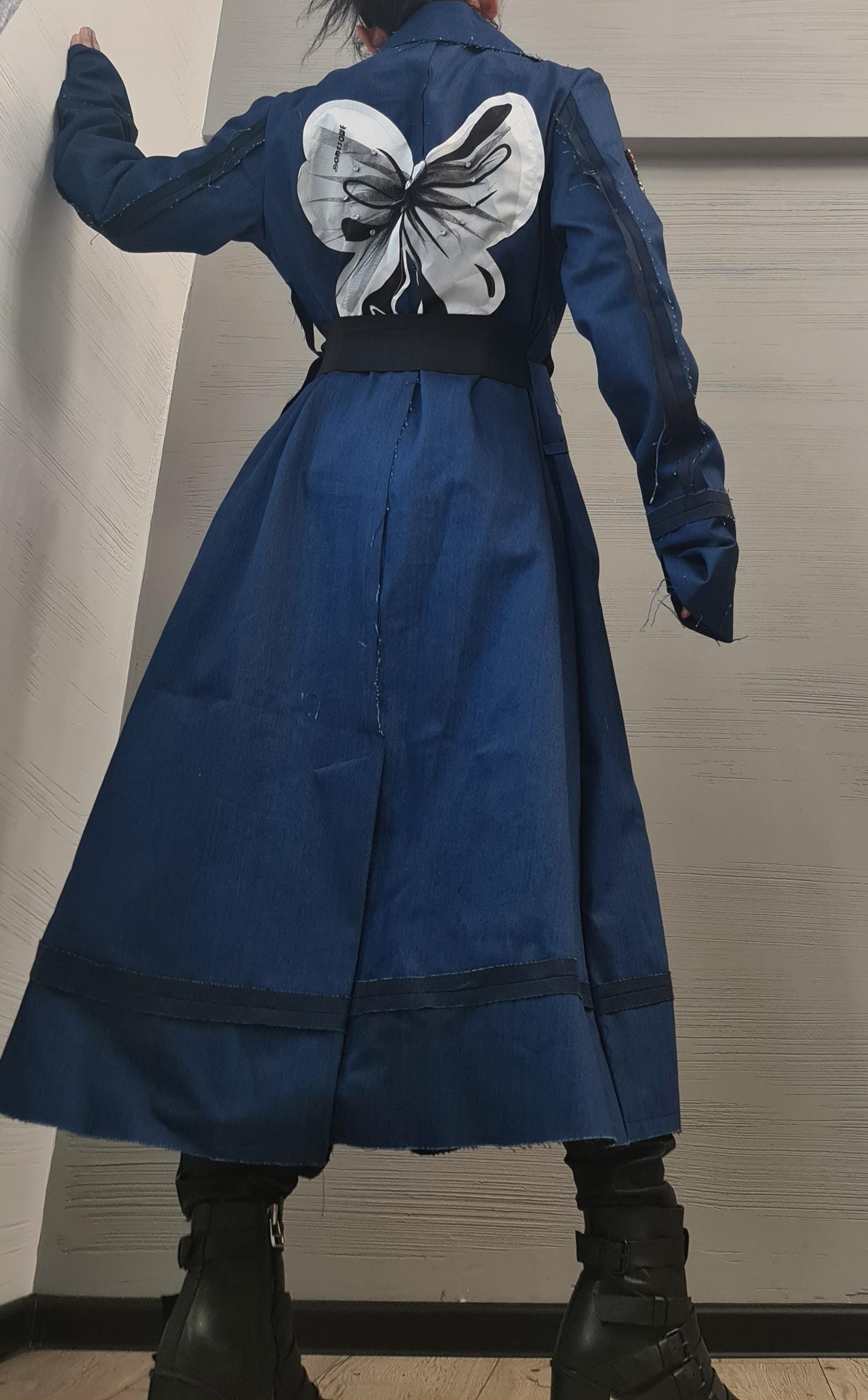 Extravagant Trench coat, Denim Trench coat, Plus Size Clothing, Oversize Trench coat, DRESSSHOESCODE