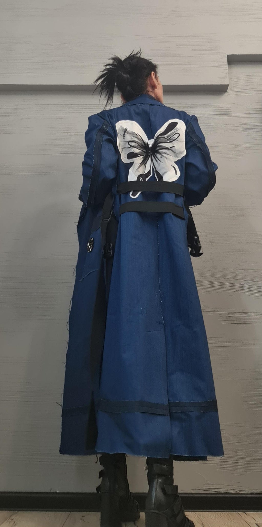 Extravagant Trench coat, Denim Trench coat, Plus Size Clothing, Oversize Trench coat, DRESSSHOESCODE