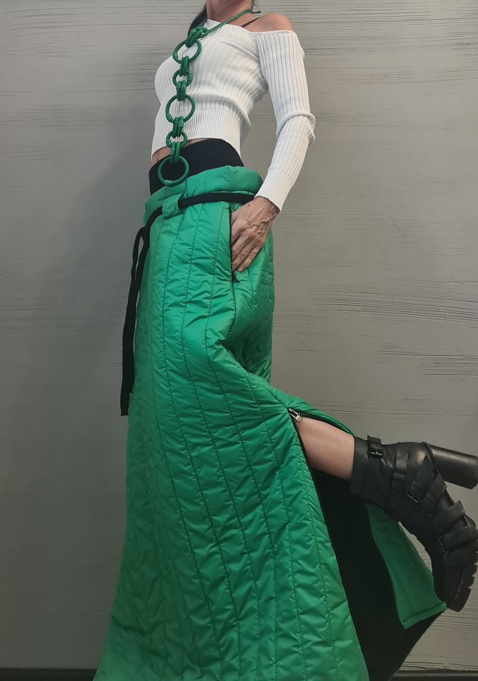 Extravagant Winter Skirt, Fashion in the mountains, Black&White, Long Winter Skirt, New collection 2025