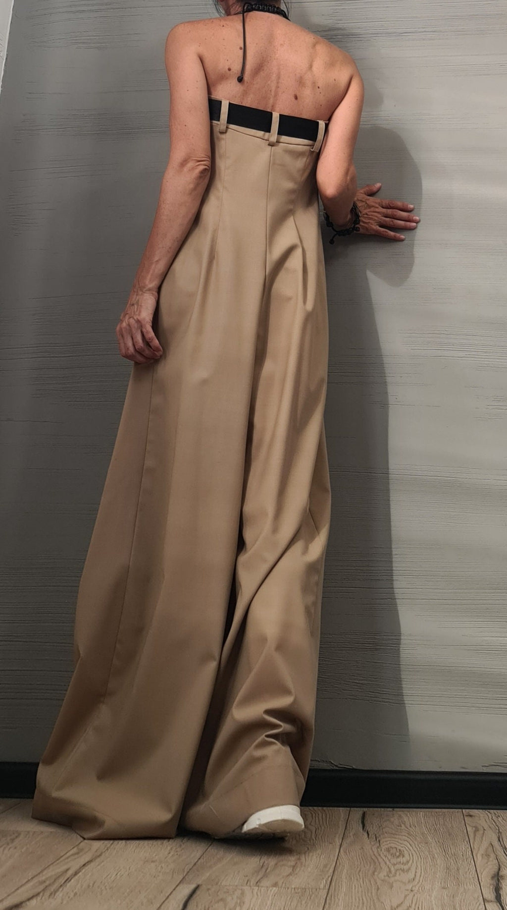 long Jumpsuit, Harem JumpsuitqGothic Jumpsuitq Extravagant Wide Leg Overall, Sleeveless Jumpsuit, Bustier jumpsuit, Party jumpsuit