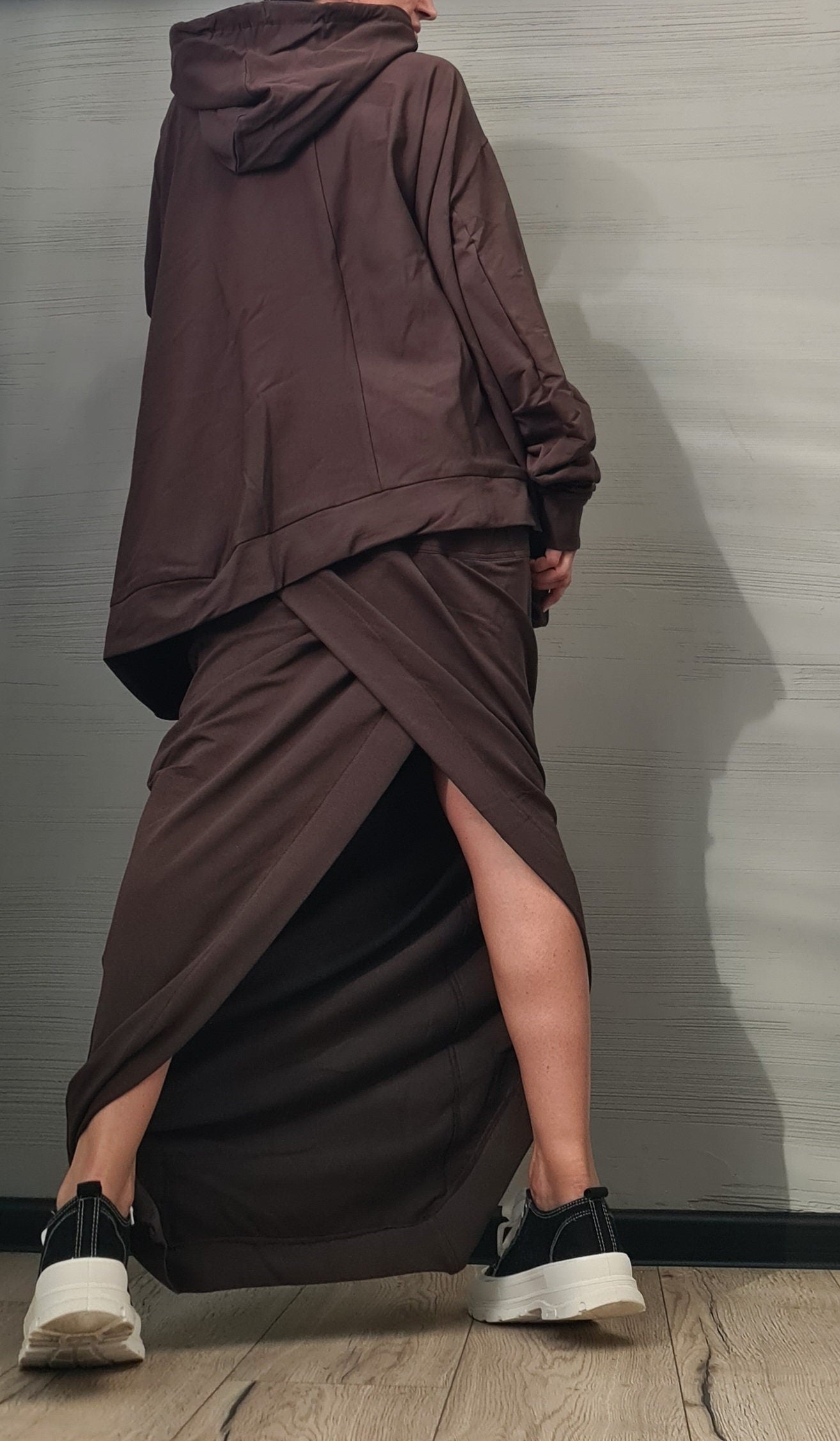 Loose Sweatshirt Hooded, Pencil Skirt, Set, Gothic Women Costume, Women Skirt Suit, Plus Size Clothing, Women Casual Outfit, Two Piece set