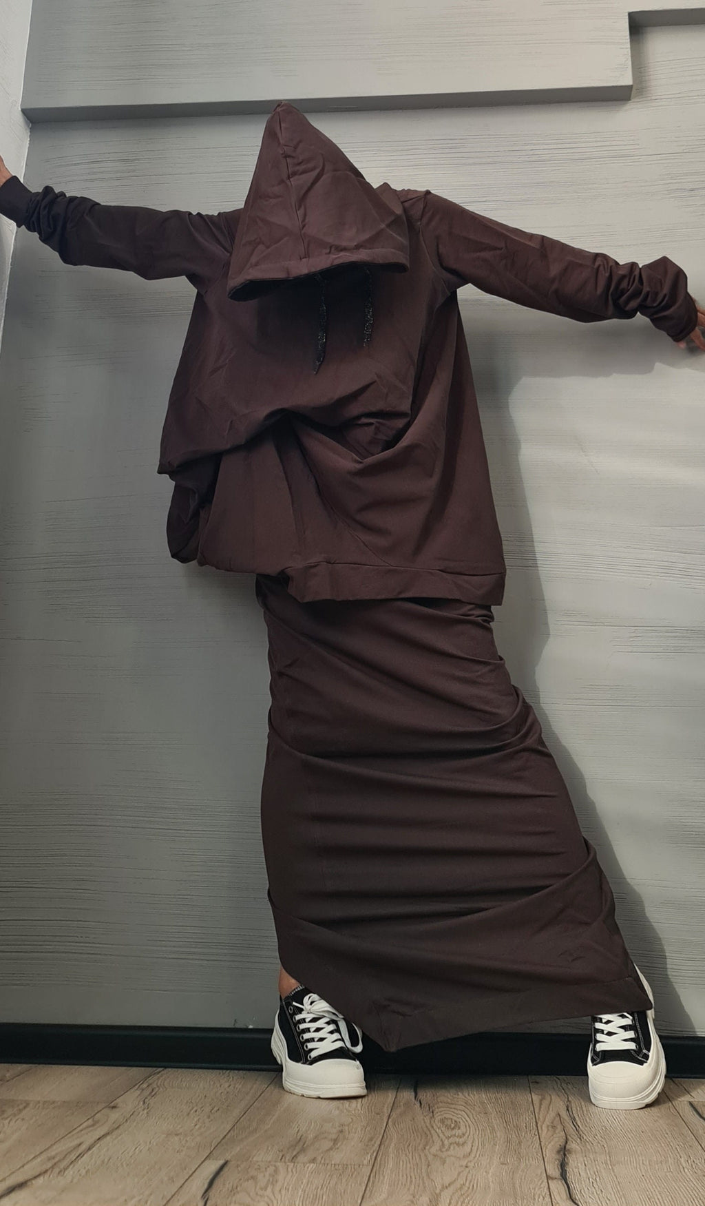 Loose Sweatshirt Hooded, Pencil Skirt, Set, Gothic Women Costume, Women Skirt Suit, Plus Size Clothing, Women Casual Outfit, Two Piece set