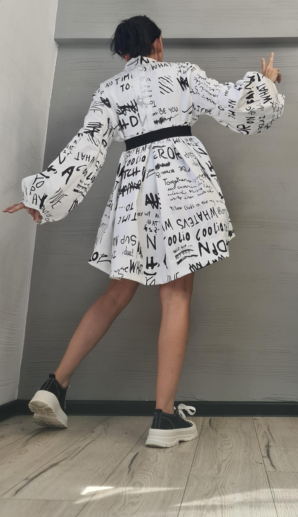 Extravagant Shirt, Loose Shirt Tunic Dress, Asymmetric Tunic, Oversize Tunic, Extravagant Long Sleeve, New collection DRESSSHOESCODE