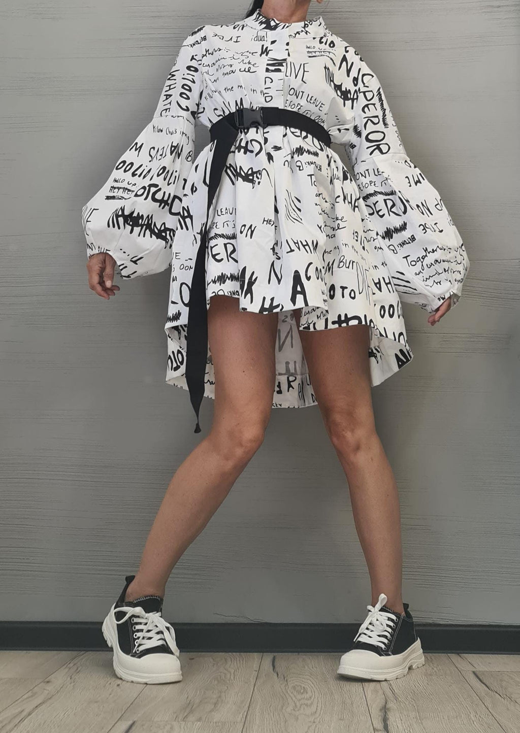 Extravagant Shirt, Loose Shirt Tunic Dress, Asymmetric Tunic, Oversize Tunic, Extravagant Long Sleeve, New collection DRESSSHOESCODE