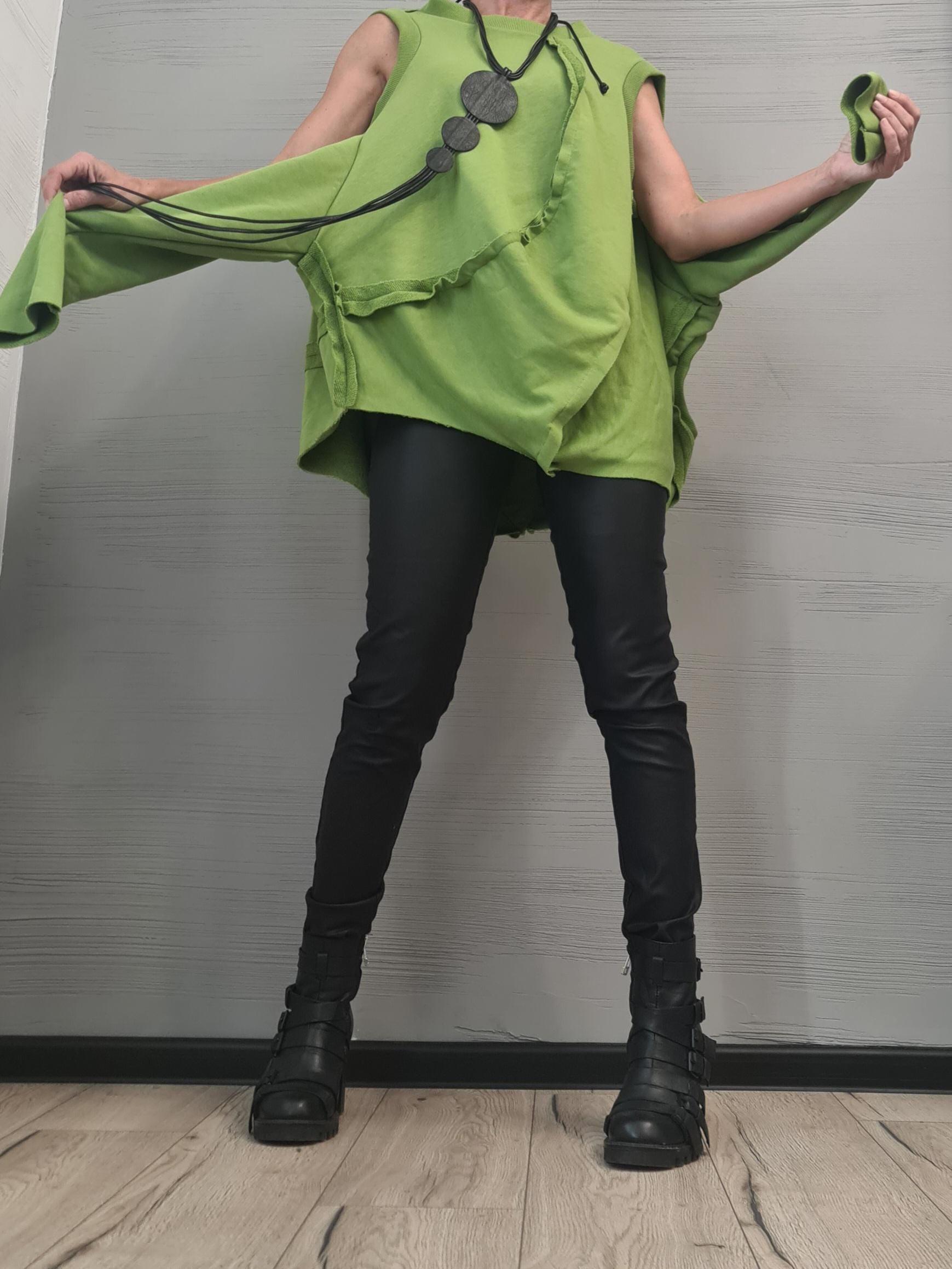 Long sleeves or sleeveless openings, Asymmetrical tunic, Avant Garde Tunic, Loose Tunic, Deconstructed Top, Gothic tunic,  DRESSSHOESCODE