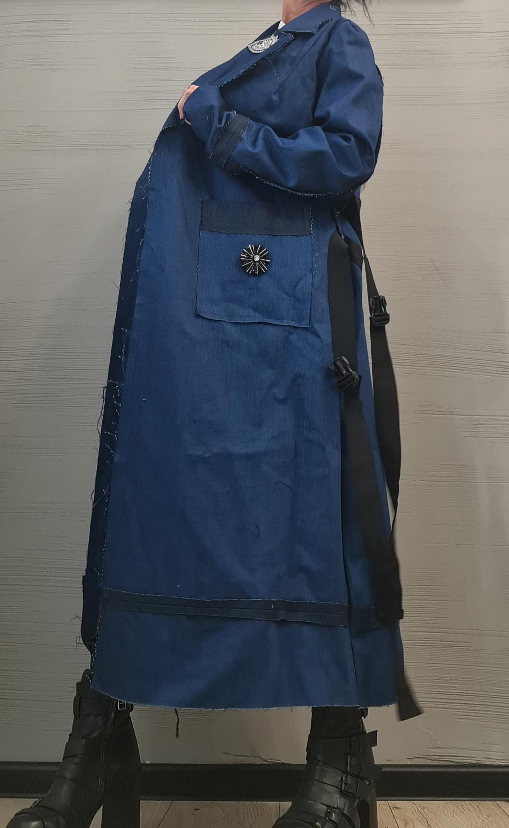 Extravagant Trench coat, Denim Trench coat, Plus Size Clothing, Oversize Trench coat, DRESSSHOESCODE