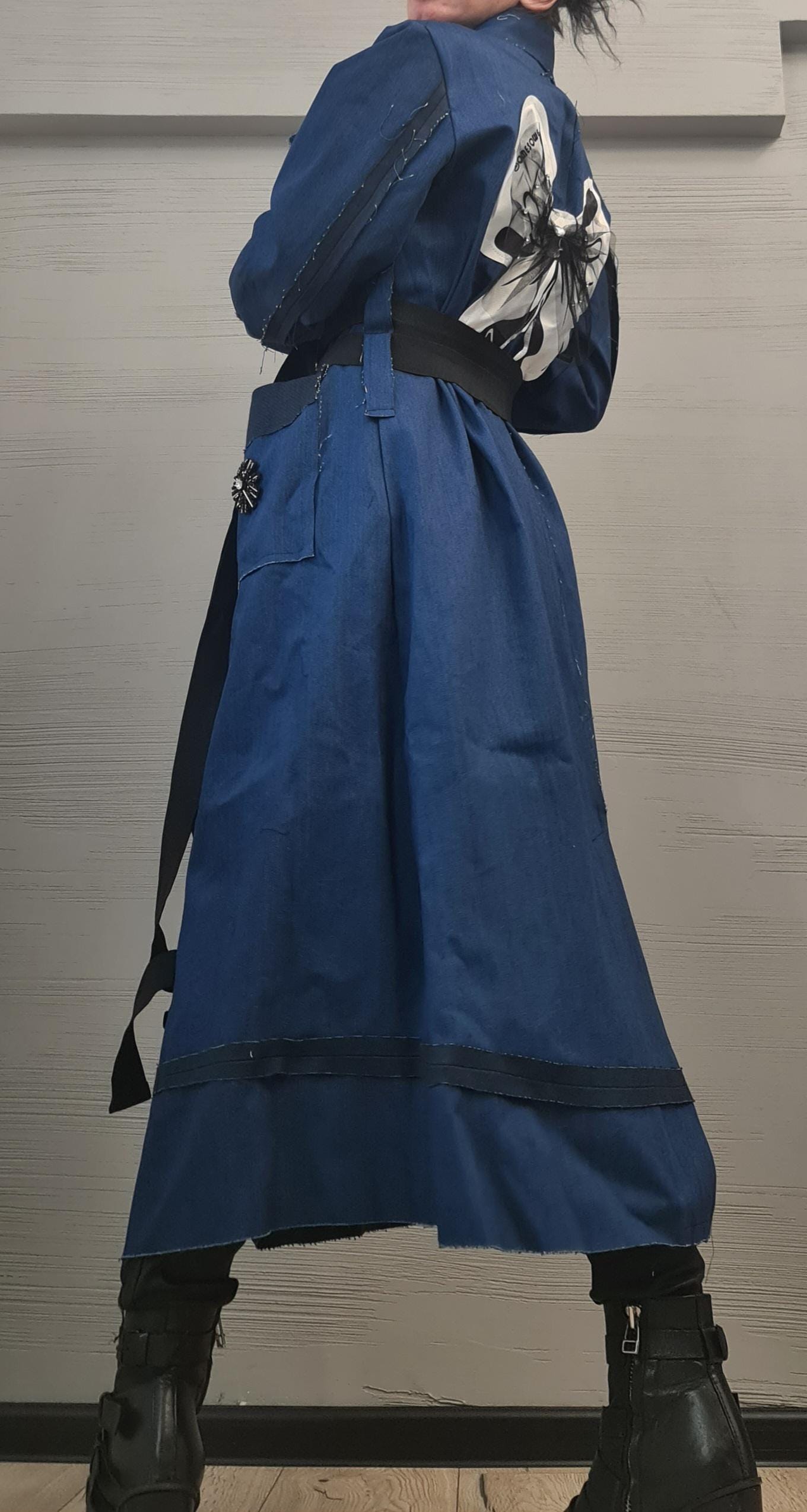 Extravagant Trench coat, Denim Trench coat, Plus Size Clothing, Oversize Trench coat, DRESSSHOESCODE