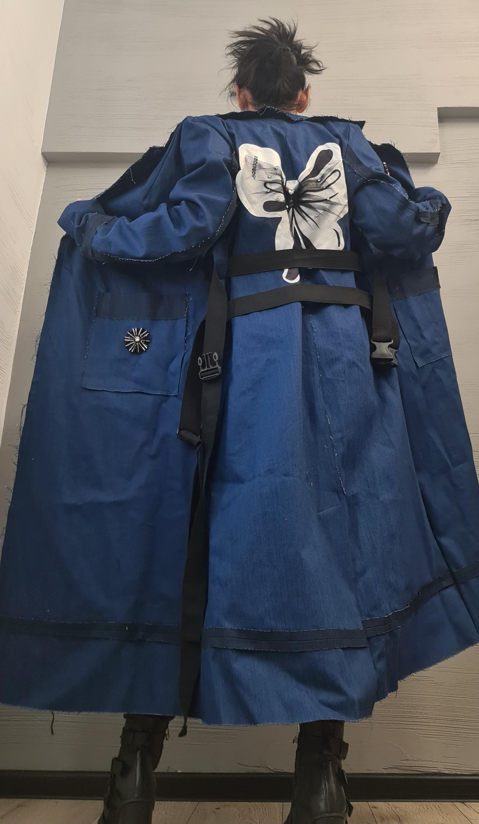 Extravagant Trench coat, Denim Trench coat, Plus Size Clothing, Oversize Trench coat, DRESSSHOESCODE