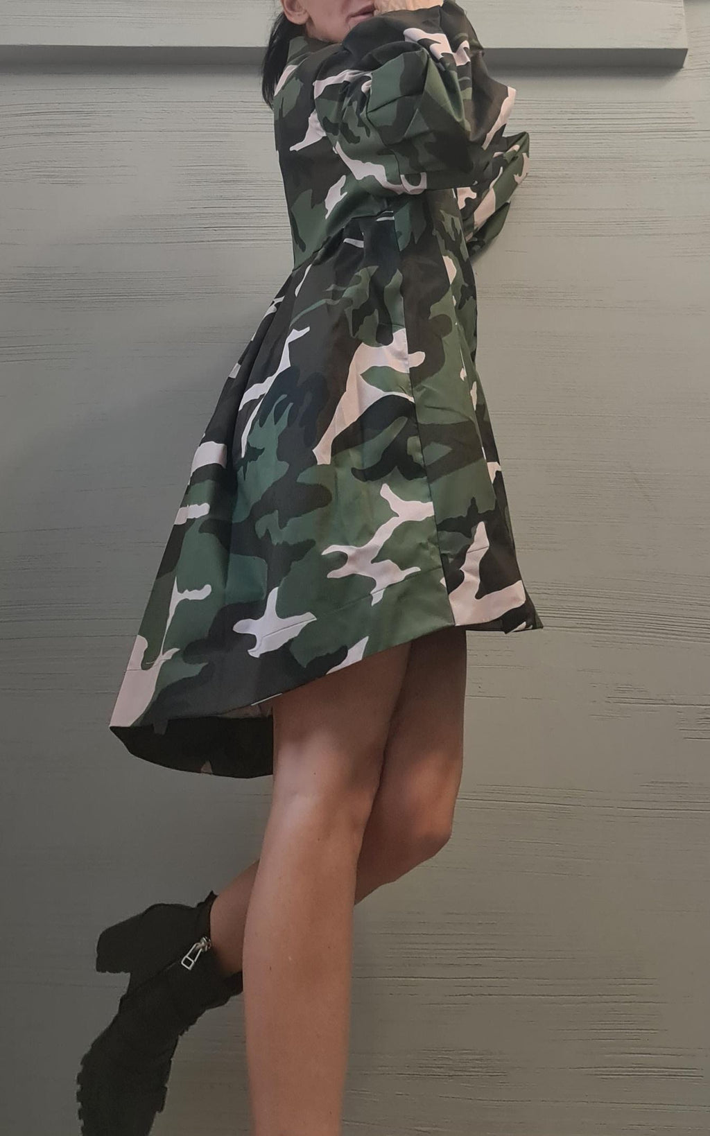 Extravagant Shirt, Loose Shirt Tunic Camouflage Dress, Asymmetric Tunic, Oversize Tunic, Extravagant Long Sleeve, New collection
