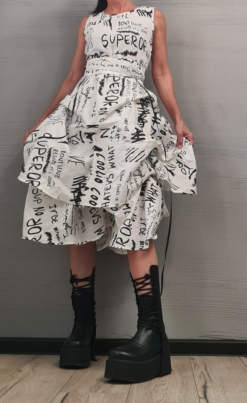 New collection Linen Extravagant Dress, Asymmetric Dress, Gothic Dress, Sleeveless Dress, Sexy Dress, Wedding dress, Party dress