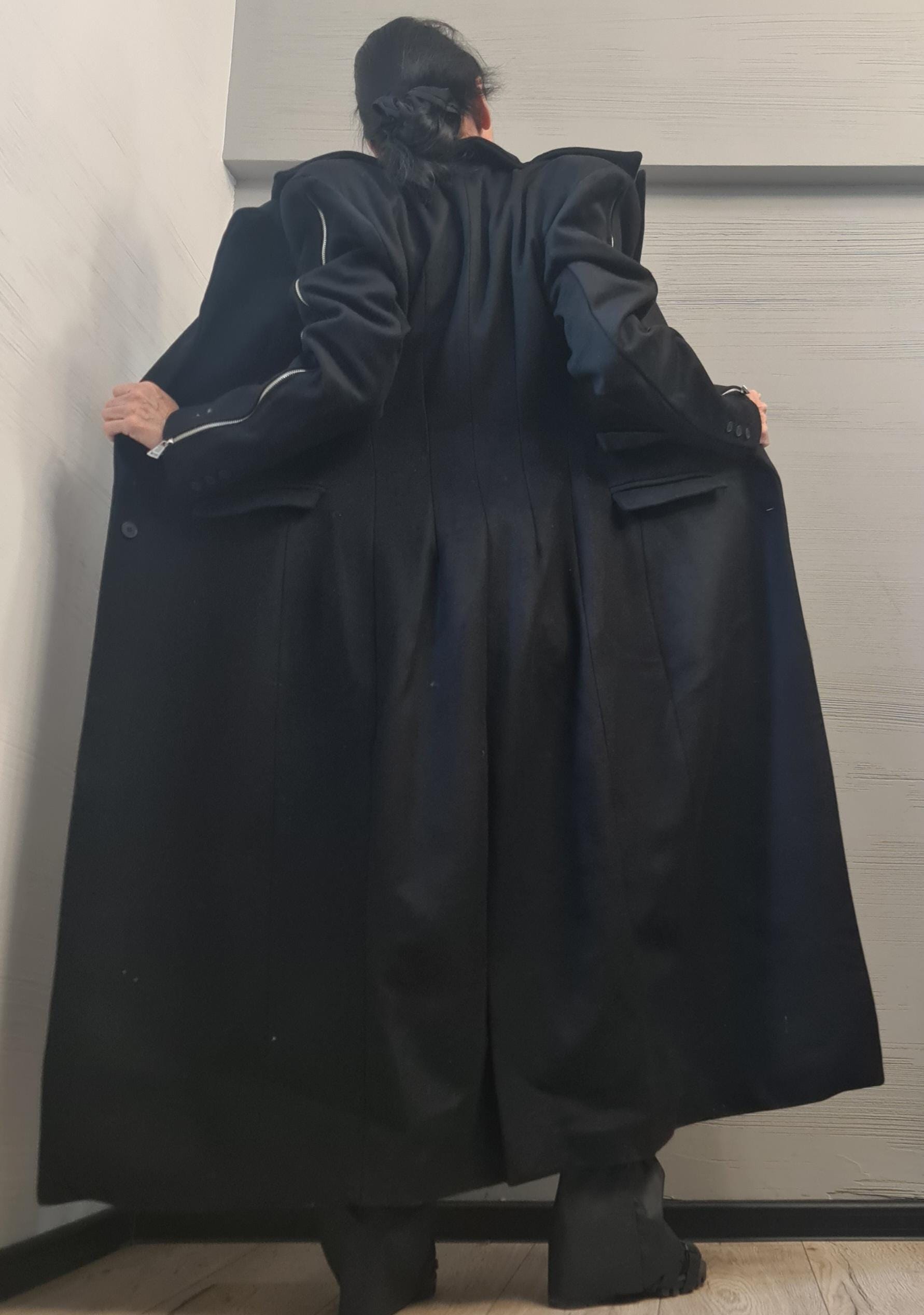 New collection Extravagant Long Coat Vest, Avant Garde  Coat, Wool Coat, Gothic Coat, Plus Size Clothingq DRESSSOESCODE 2025