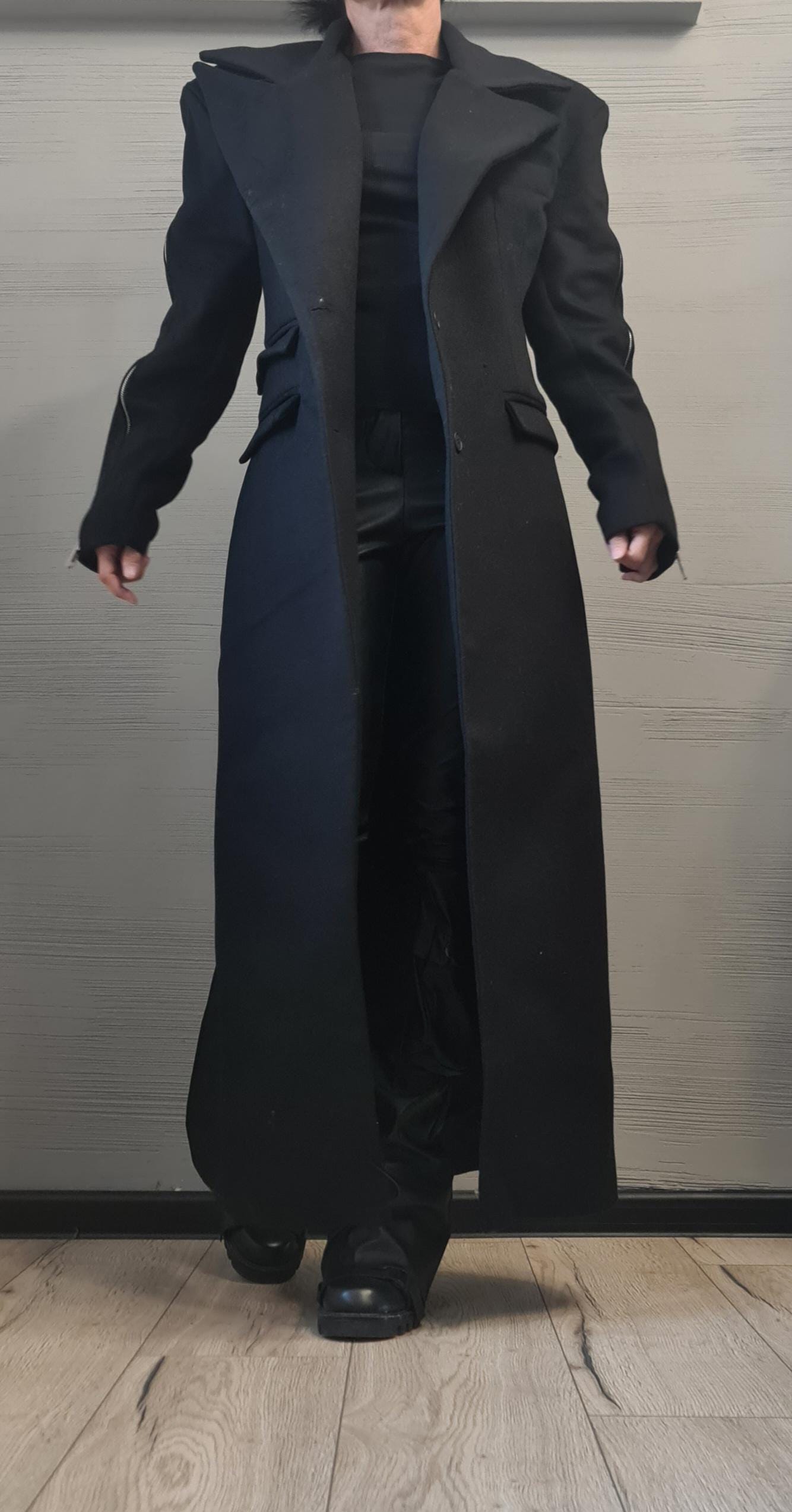 New collection Extravagant Long Coat Vest, Avant Garde  Coat, Wool Coat, Gothic Coat, Plus Size Clothingq DRESSSOESCODE 2025