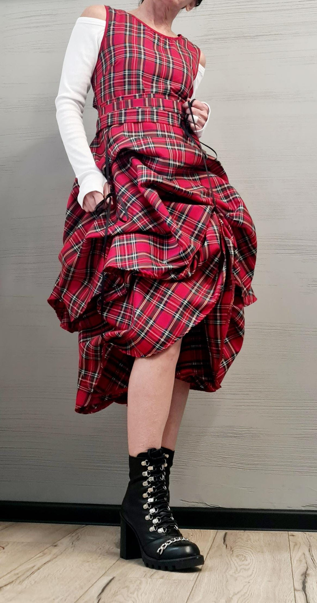 New collection Extravagant Dress, Asymmetric Dress, Gothic Dress, Sleeveless Dress, Sexy Dress, Wedding dress, Party dress, Scottish Plaid
