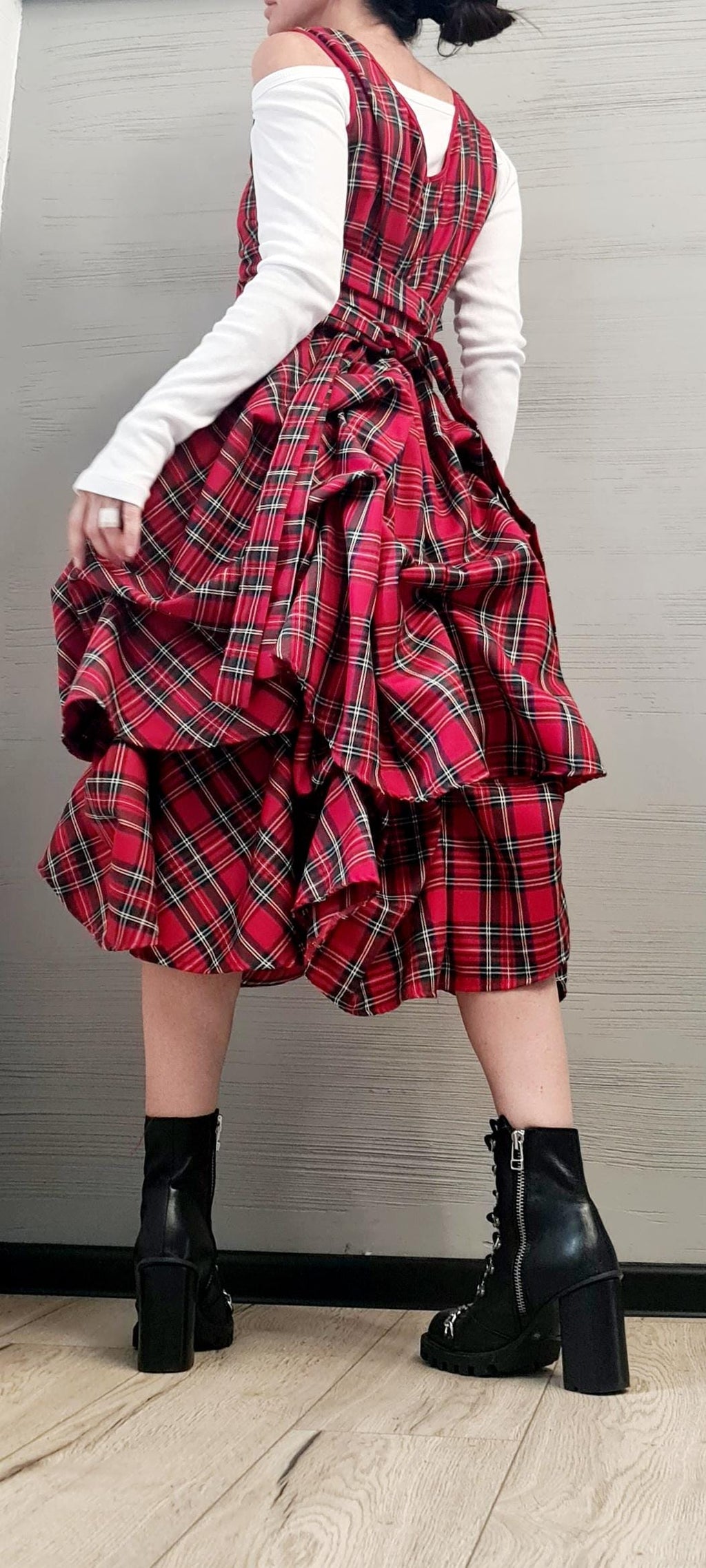 New collection Extravagant Dress, Asymmetric Dress, Gothic Dress, Sleeveless Dress, Sexy Dress, Wedding dress, Party dress, Scottish Plaid
