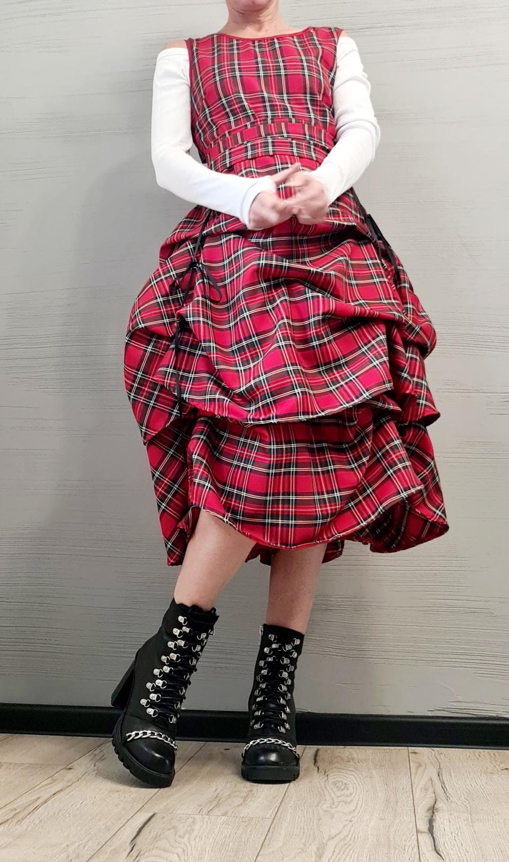 New collection Extravagant Dress, Asymmetric Dress, Gothic Dress, Sleeveless Dress, Sexy Dress, Wedding dress, Party dress, Scottish Plaid