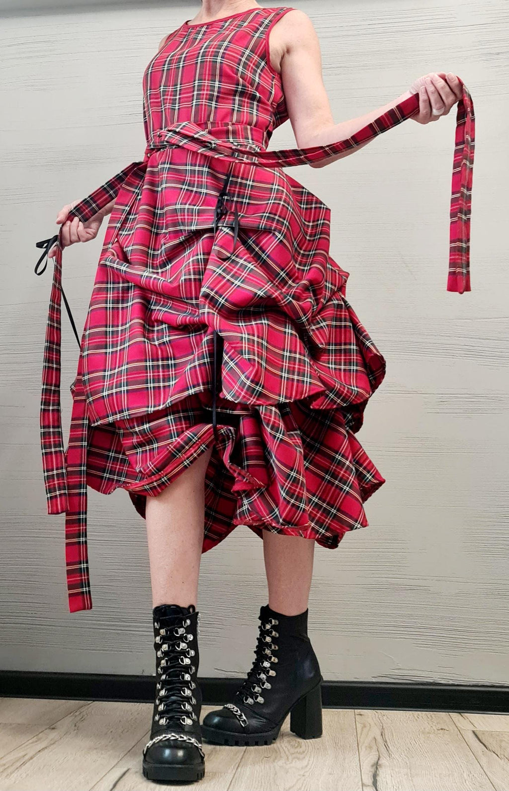New collection Extravagant Dress, Asymmetric Dress, Gothic Dress, Sleeveless Dress, Sexy Dress, Wedding dress, Party dress, Scottish Plaid