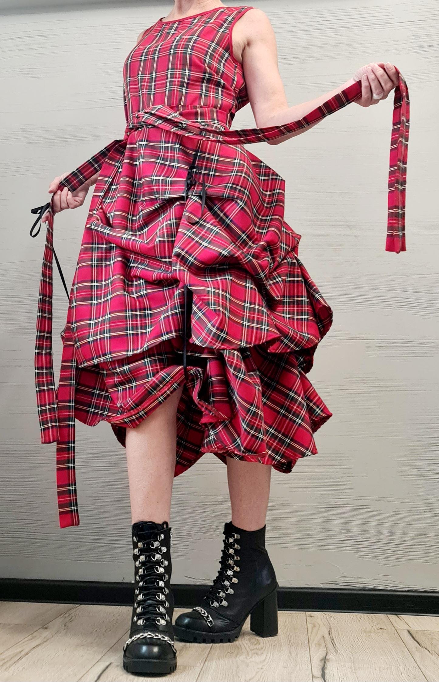 New collection Extravagant Dress, Asymmetric Dress, Gothic Dress, Sleeveless Dress, Sexy Dress, Wedding dress, Party dress, Scottish Plaid