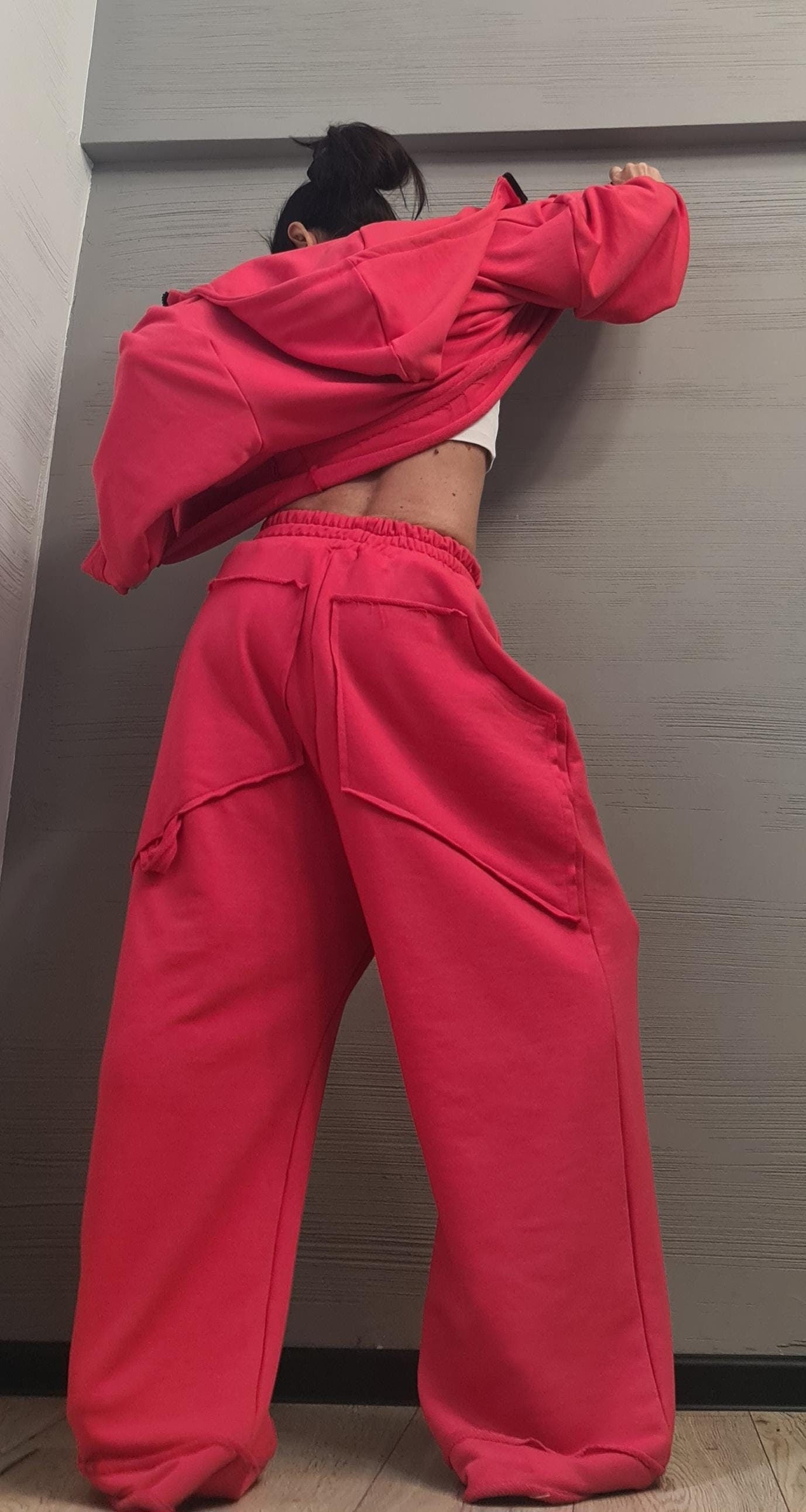 Extravagant Outwear Women Set, Extravagant Cotton Set, Pants and sweatshirt with a hood New collection DRESSSHOESCODE