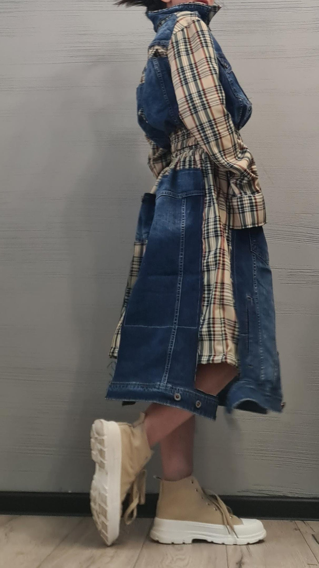 New collection Sweatshirt And Skirt Set, Cotton Denim Women Costume, Extravagant Sweatshirt, Sexy Women Suit Scottish plaid