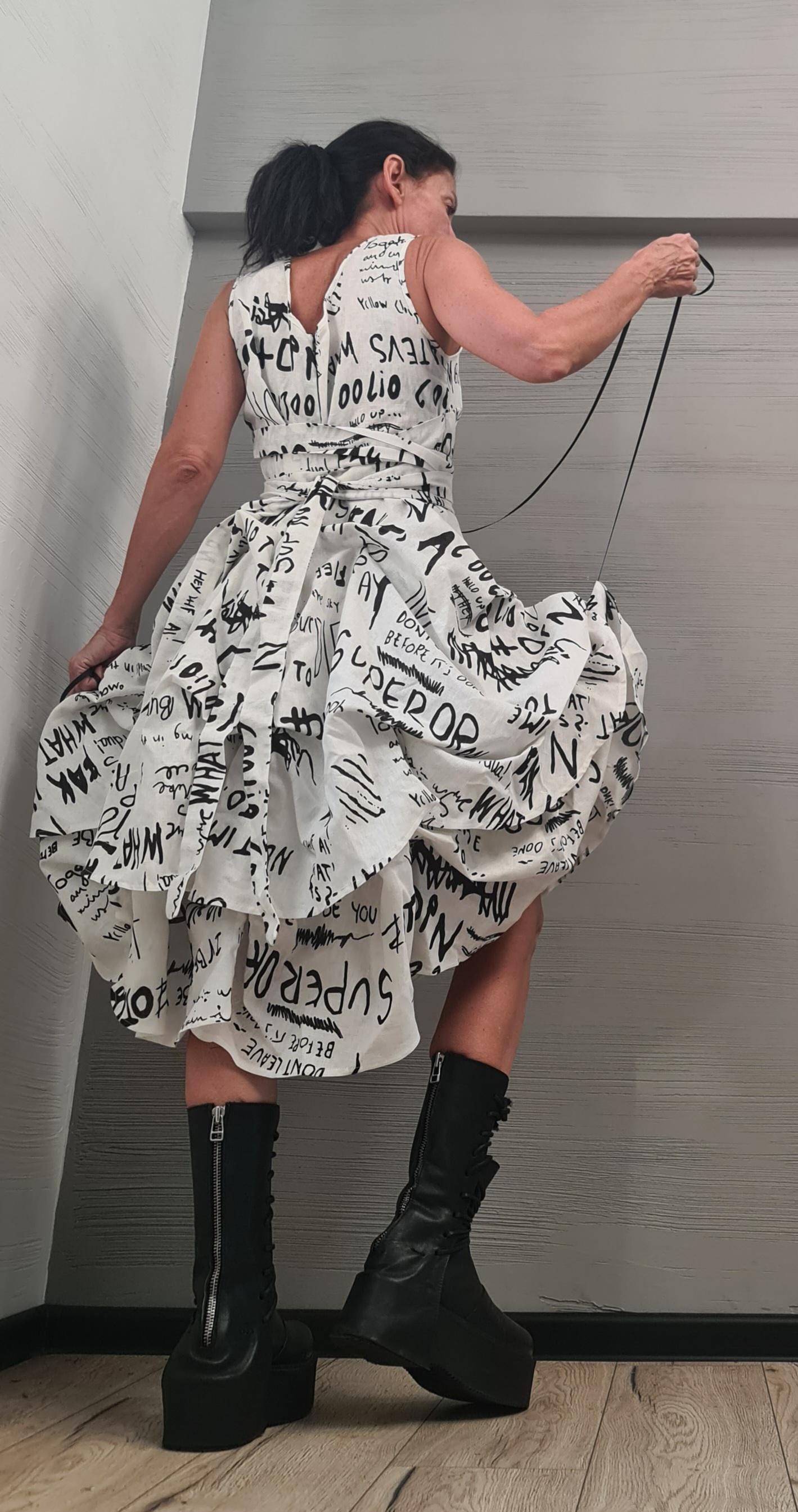 New collection Linen Extravagant Dress, Asymmetric Dress, Gothic Dress, Sleeveless Dress, Sexy Dress, Wedding dress, Party dress