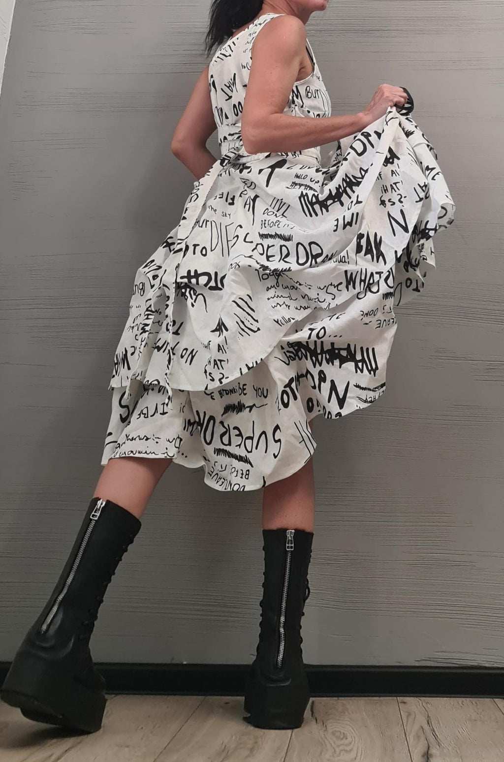 New collection Linen Extravagant Dress, Asymmetric Dress, Gothic Dress, Sleeveless Dress, Sexy Dress, Wedding dress, Party dress