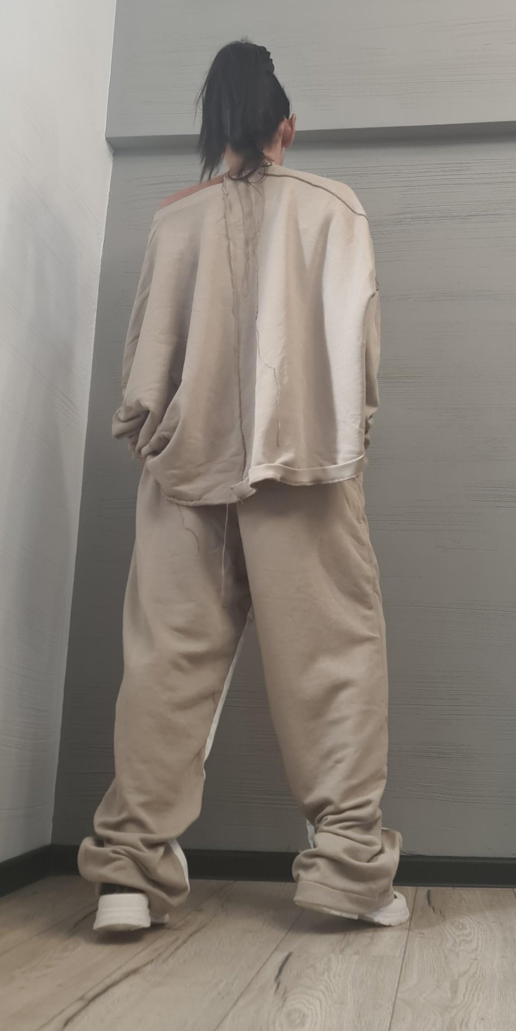 New collection Outwear Women Set, Harem Pants, Loose Set, Extravagant Cotton Denim Set, Extravagant Blouse, Asymmetrical Set