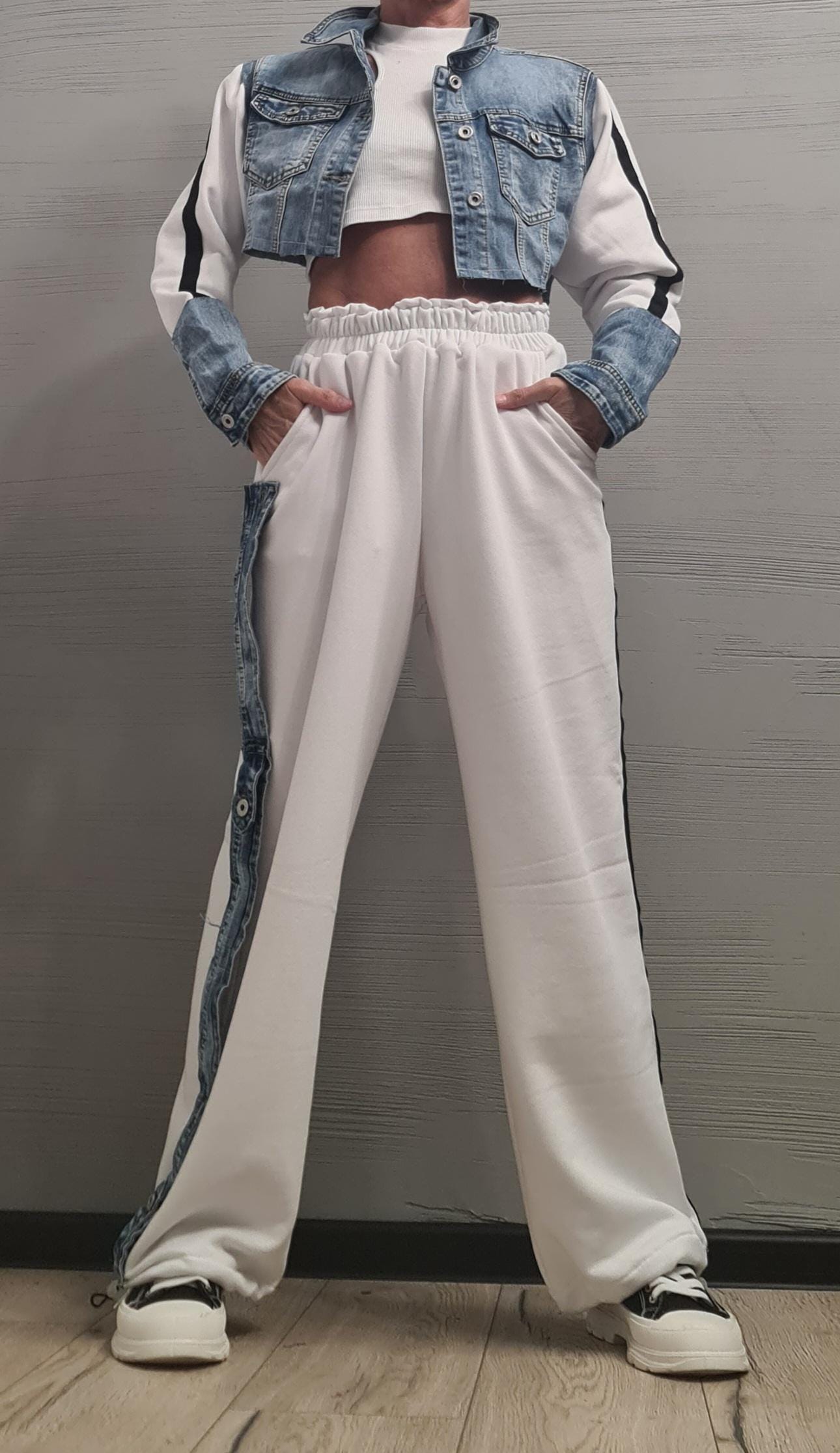 New collection Outwear Women Set, Cotton Denim Set, Extravagant Set, Extravagant Jacket and Pants, Cotton Denim Jacket