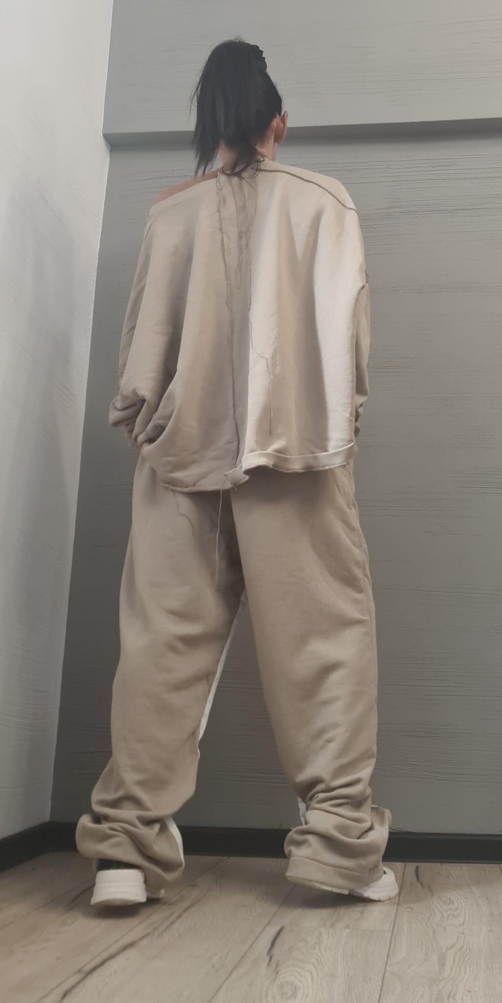 New collection Outwear Women Set, Harem Pants, Loose Set, Extravagant Cotton Denim Set, Extravagant Blouse, Asymmetrical Set