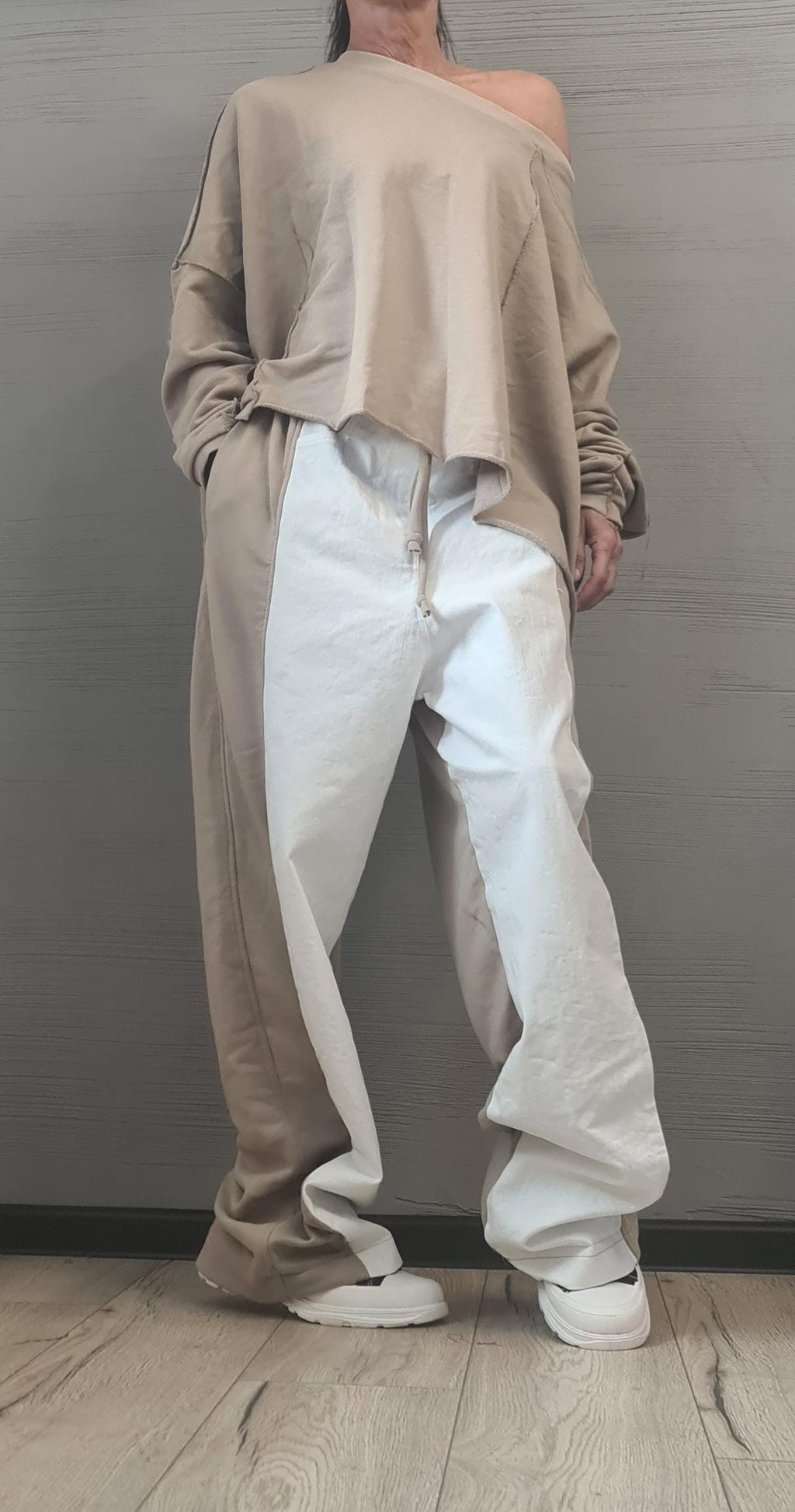 New collection Outwear Women Set, Harem Pants, Loose Set, Extravagant Cotton Denim Set, Extravagant Blouse, Asymmetrical Set