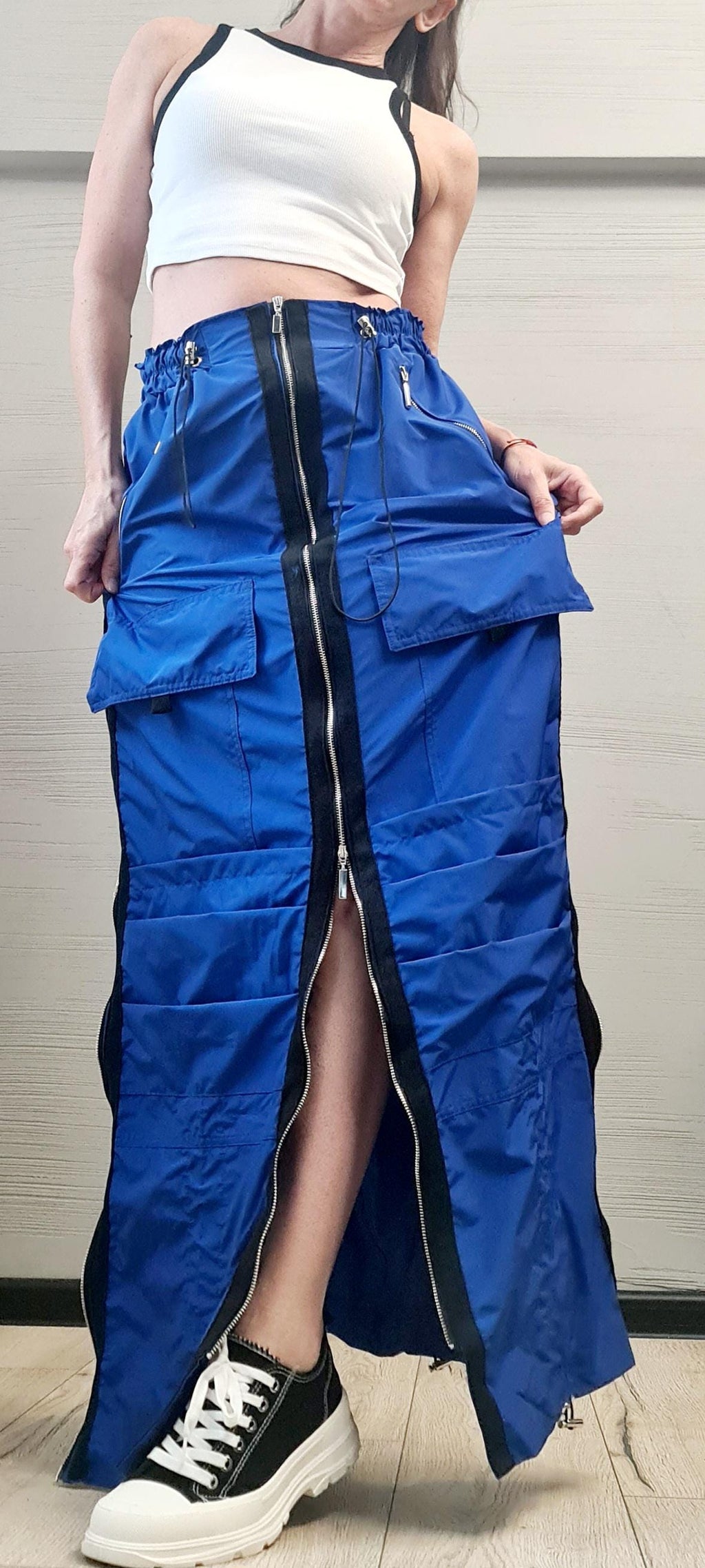 New collection Extravagant Long Skirt, Deconstructed Avant Garde Skirt Outside Pockets, Sexy Skirt Dress, DRESSSHOESCODE