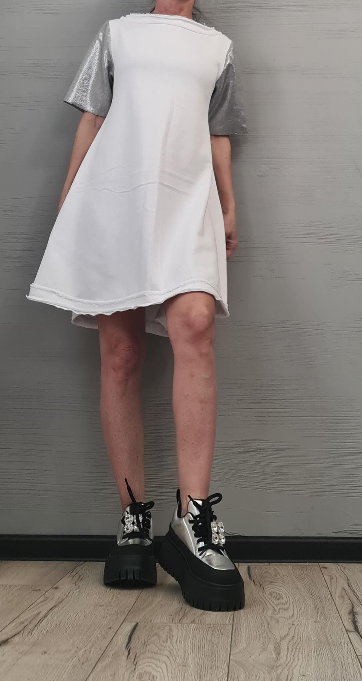 Extravagant Shine Tunic Dress, Avant Garde Tunic, Loose Cotton Tunic Dress, Deconstructed Dress, Gothic tunic, Oversize Tunic