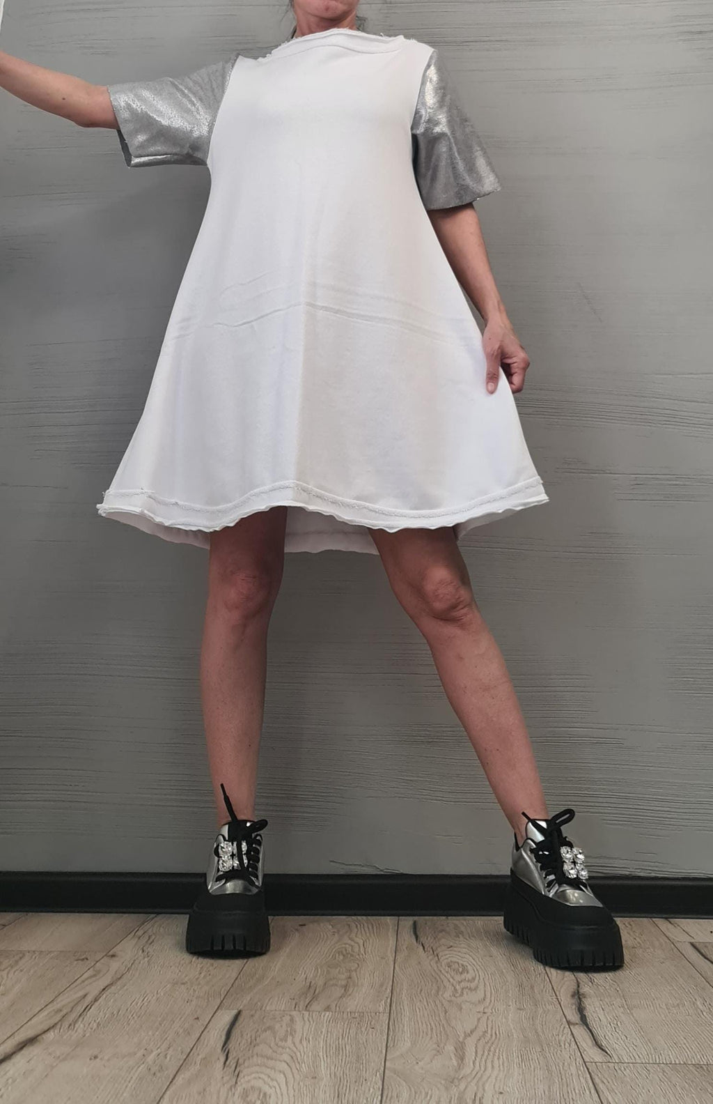 Extravagant Shine Tunic Dress, Avant Garde Tunic, Loose Cotton Tunic Dress, Deconstructed Dress, Gothic tunic, Oversize Tunic