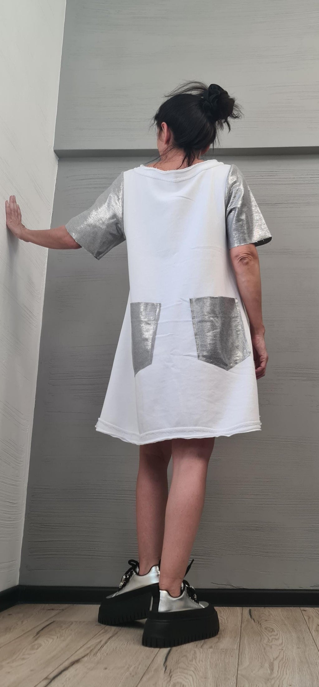 Extravagant Shine Tunic Dress, Avant Garde Tunic, Loose Cotton Tunic Dress, Deconstructed Dress, Gothic tunic, Oversize Tunic