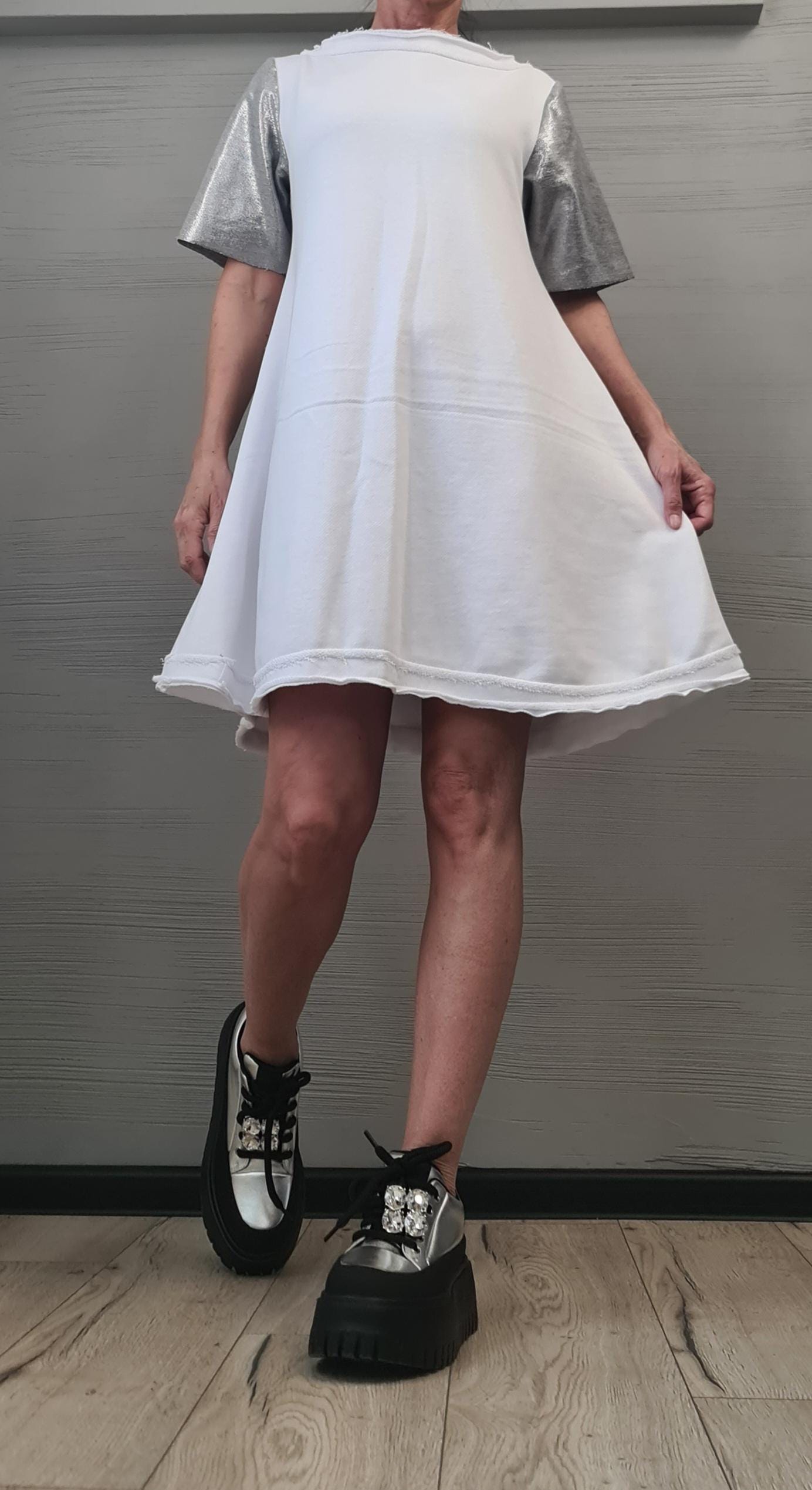 Extravagant Shine Tunic Dress, Avant Garde Tunic, Loose Cotton Tunic Dress, Deconstructed Dress, Gothic tunic, Oversize Tunic