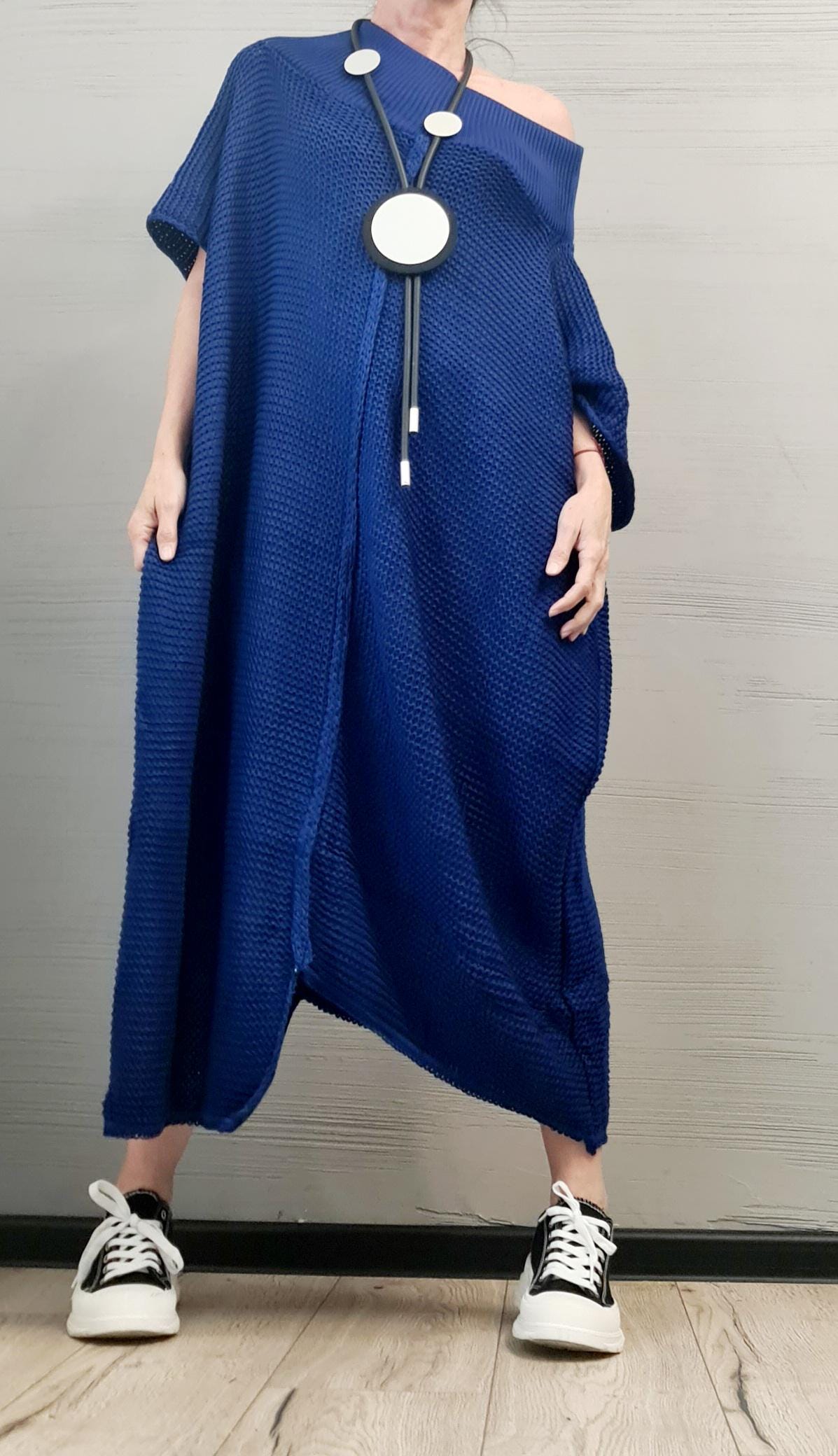 Knitted Sexy Asymmetric Long Top Blouse, Extravagant Top, Avant Garde Blouse, Sexy Top, Bare shoulder, DRESSSHOESCODE
