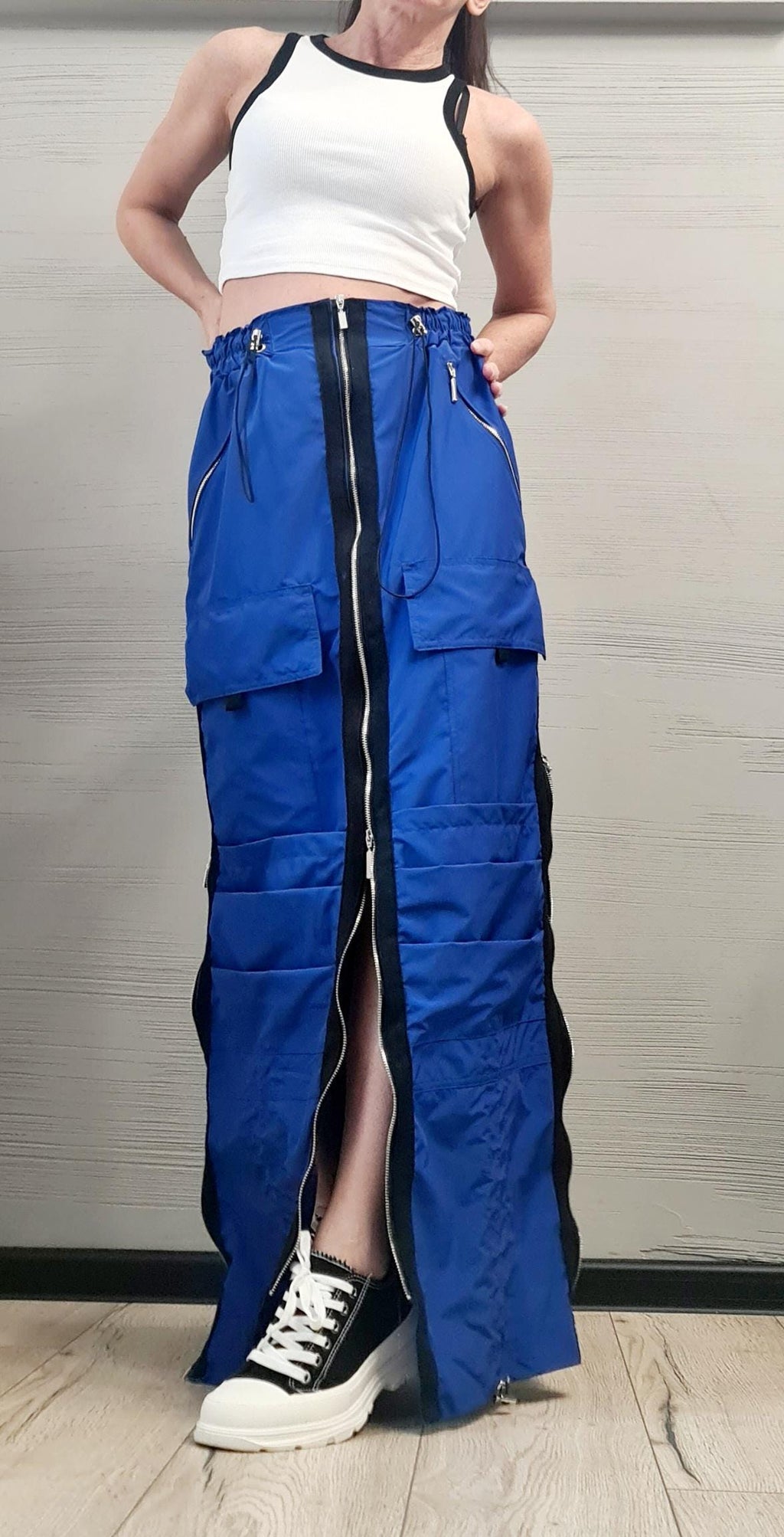 New collection Extravagant Long Skirt, Deconstructed Avant Garde Skirt Outside Pockets, Sexy Skirt Dress, DRESSSHOESCODE