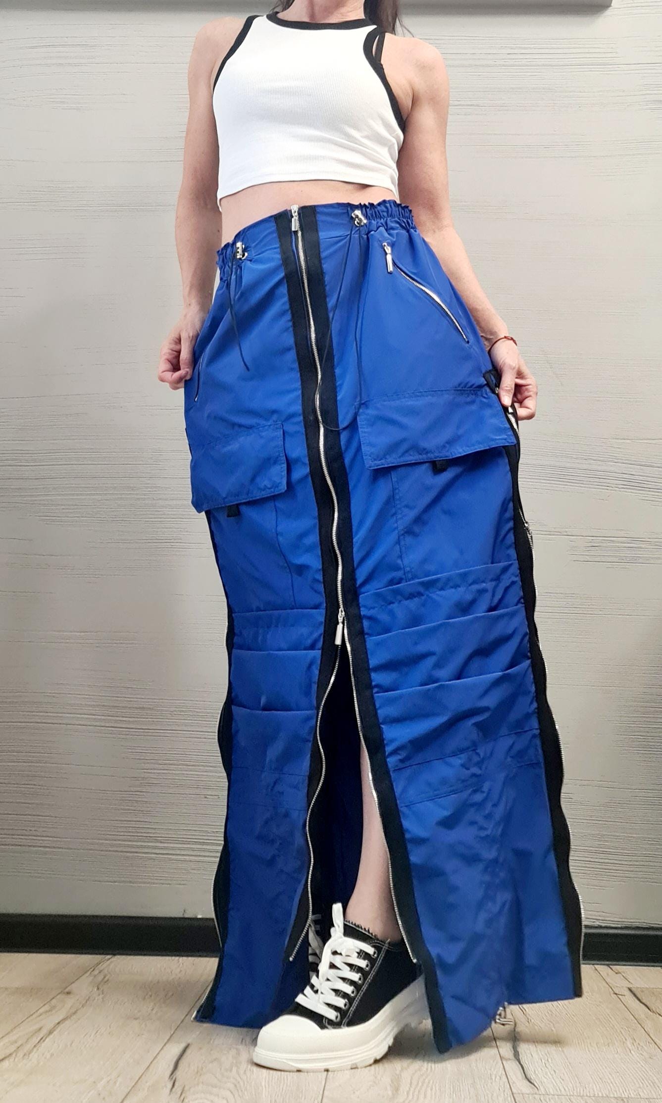 New collection Extravagant Long Skirt, Deconstructed Avant Garde Skirt Outside Pockets, Sexy Skirt Dress, DRESSSHOESCODE