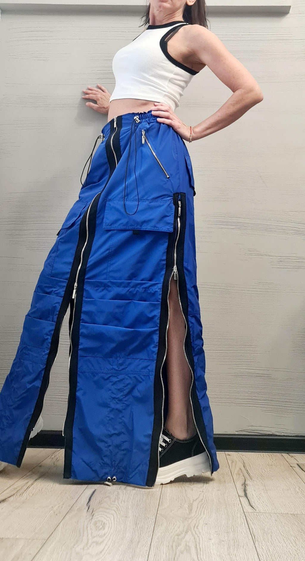 New collection Extravagant Long Skirt, Deconstructed Avant Garde Skirt Outside Pockets, Sexy Skirt Dress, DRESSSHOESCODE