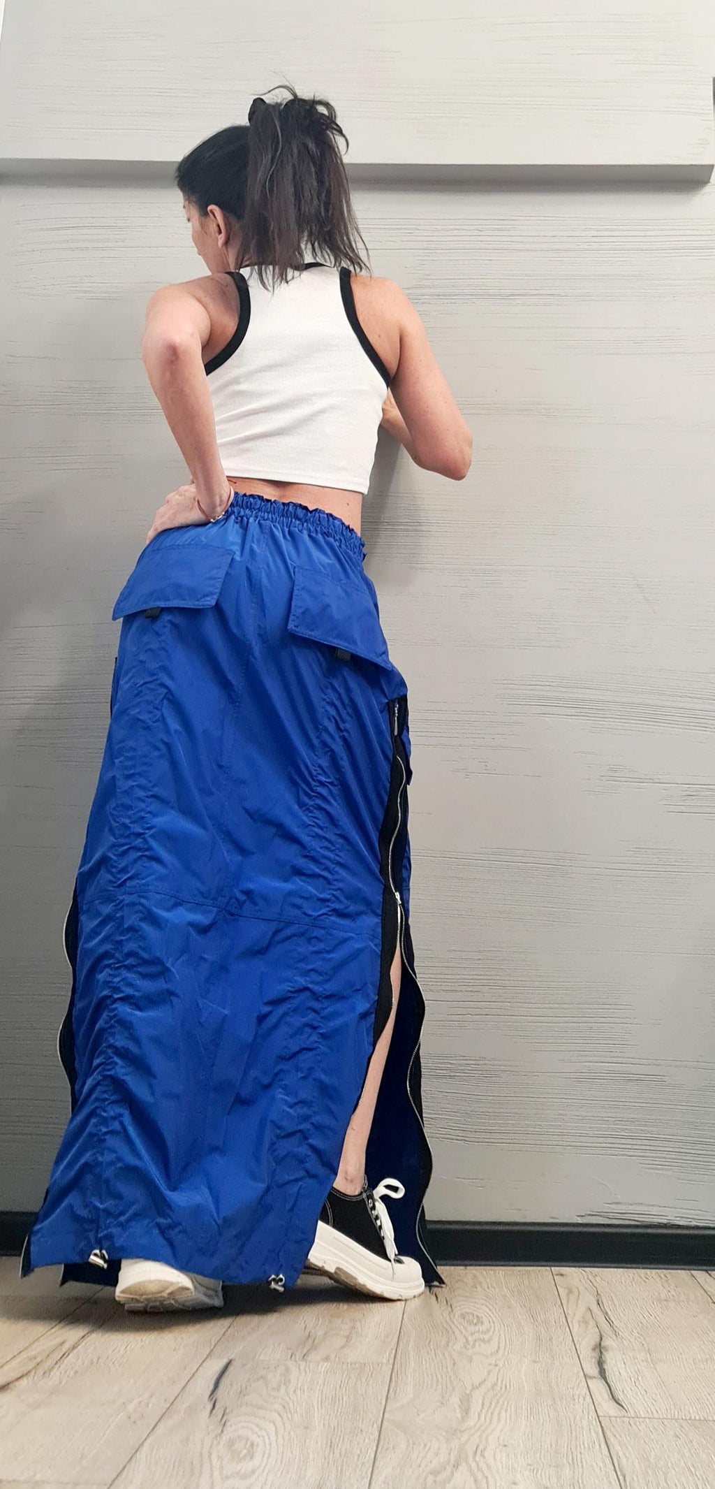 New collection Extravagant Long Skirt, Deconstructed Avant Garde Skirt Outside Pockets, Sexy Skirt Dress, DRESSSHOESCODE