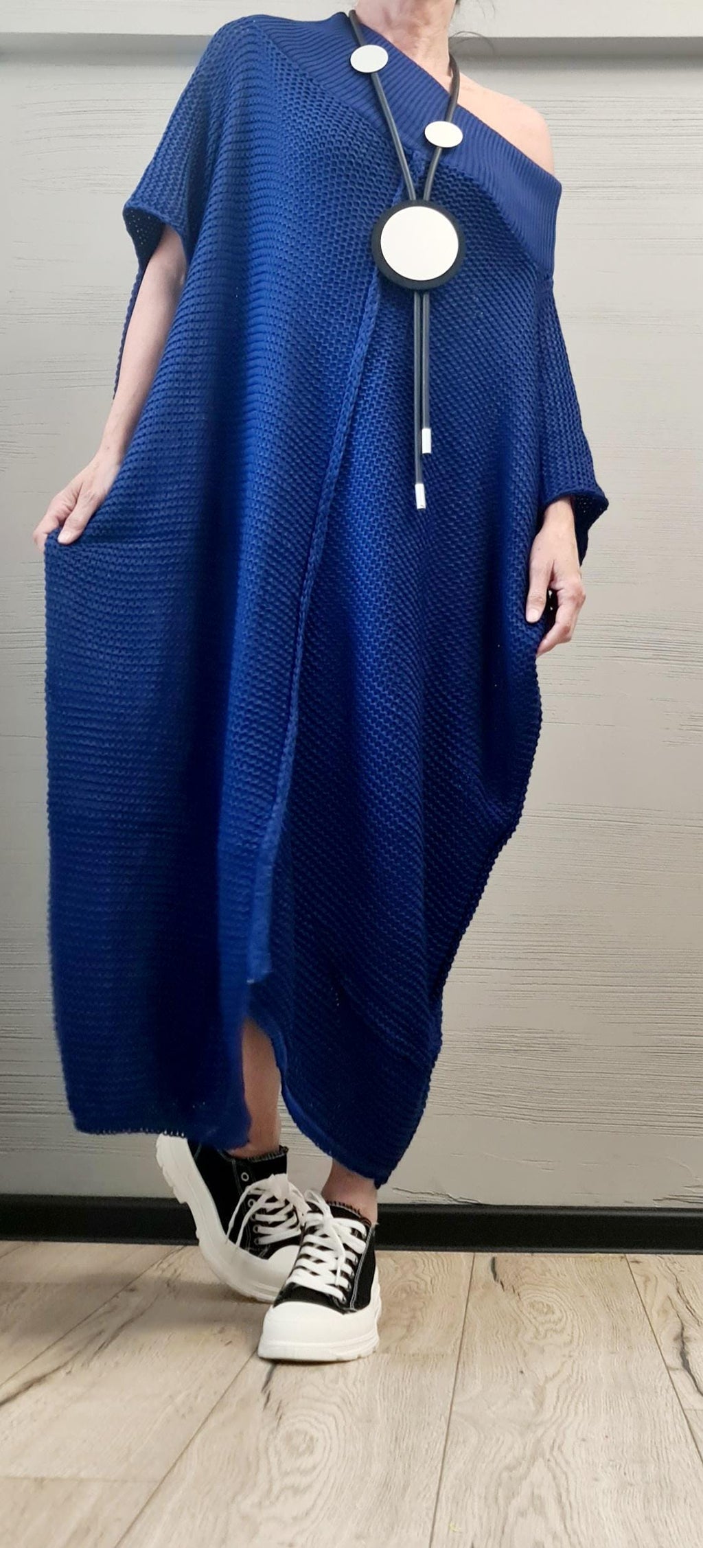 Knitted Sexy Asymmetric Long Top Blouse, Extravagant Top, Avant Garde Blouse, Sexy Top, Bare shoulder, DRESSSHOESCODE