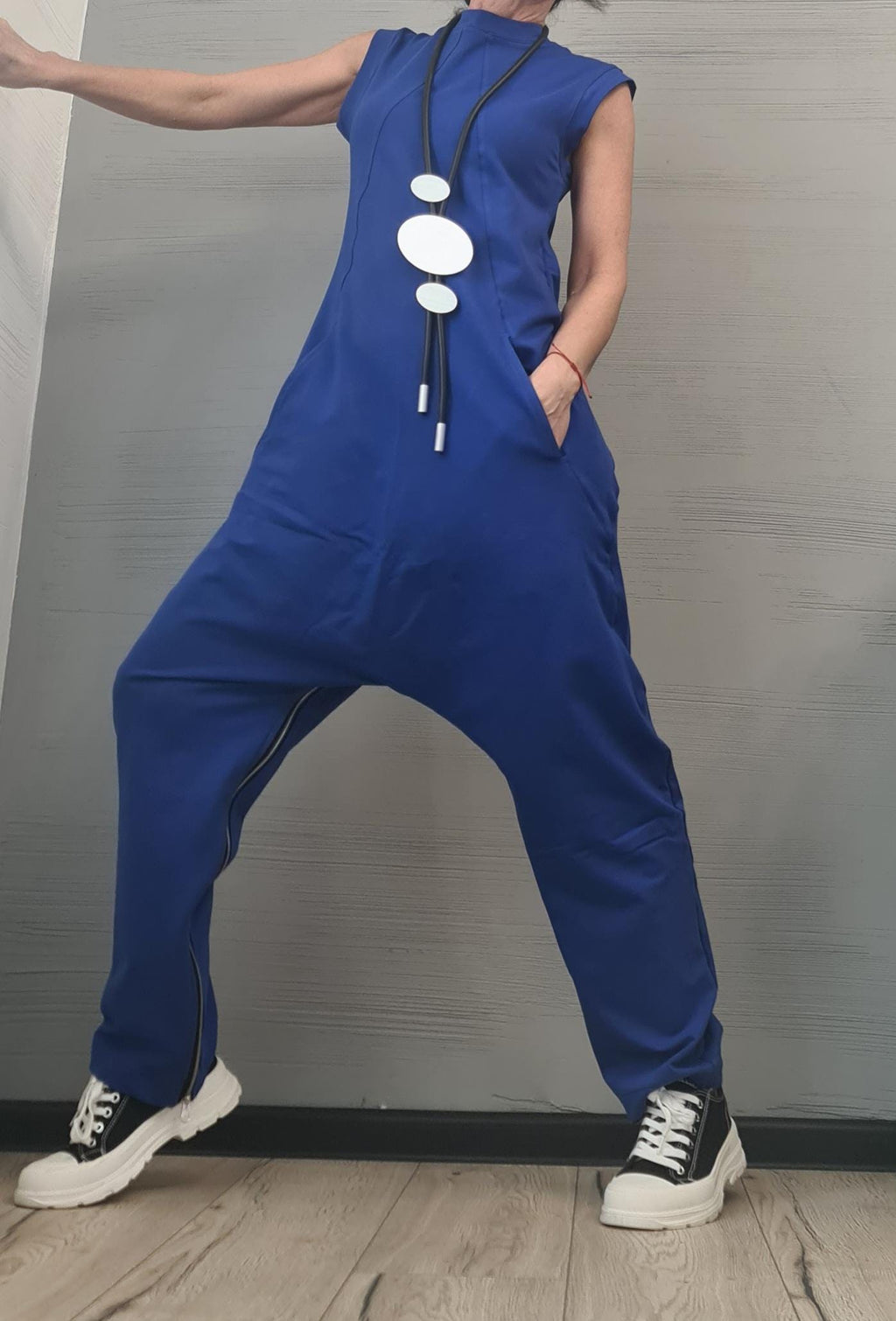 Harem Jumpsuit Dress, Asymmetric Loose Jumpsuit Dress, Extravagant Jumpsuit Dress, Plus Size Clothing, Women Overall