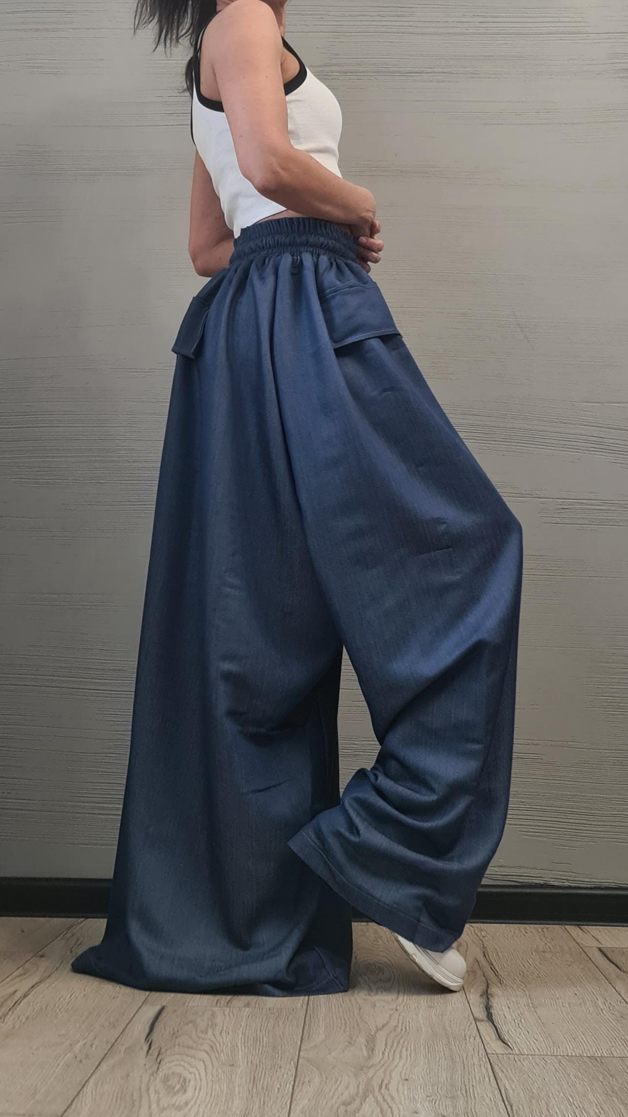 Asymmetric Denim Pants Women, Deconstructed Pants, Gothic Pants, Extravagant Pants, Avant Garde Pants, Wide-leg Pants, DRESSSHOESCODE