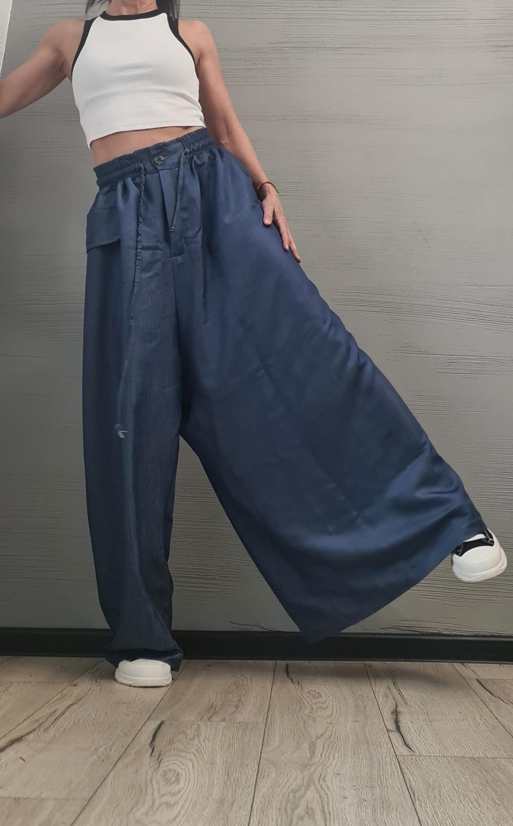 Asymmetric Denim Pants Women, Deconstructed Pants, Gothic Pants, Extravagant Pants, Avant Garde Pants, Wide-leg Pants, DRESSSHOESCODE