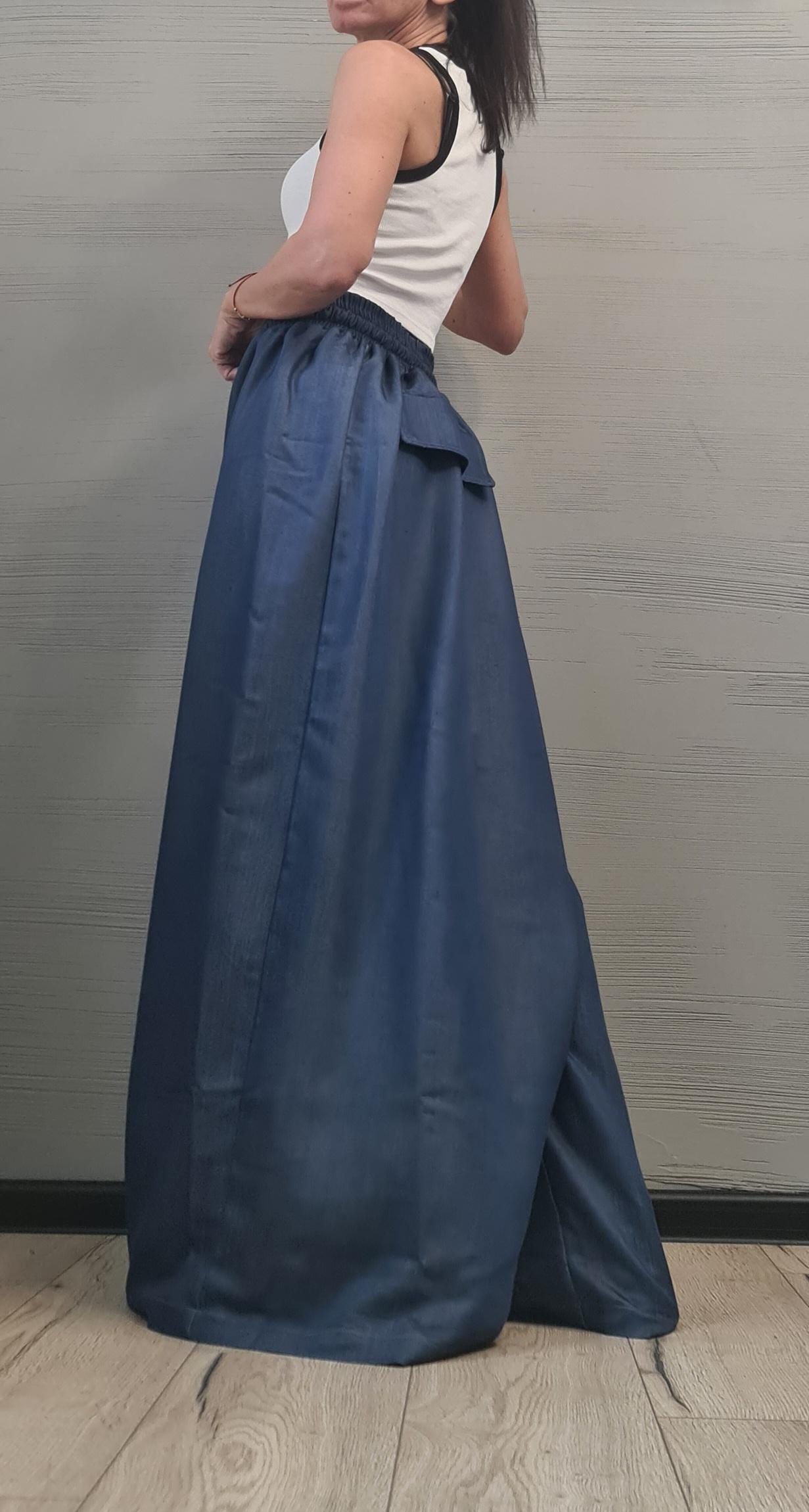 Asymmetric Denim Pants Women, Deconstructed Pants, Gothic Pants, Extravagant Pants, Avant Garde Pants, Wide-leg Pants, DRESSSHOESCODE