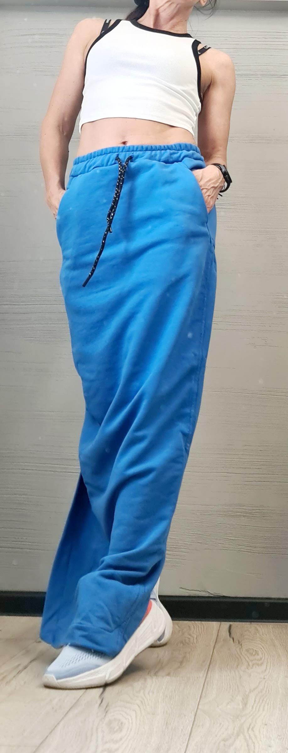 Extravagant Skirt, A Line Skirt, Women's Maxi Skirt with Pockets, Sporty Cotton Skirt,Skirt interesting back cut with overlap, Sexy Skirt