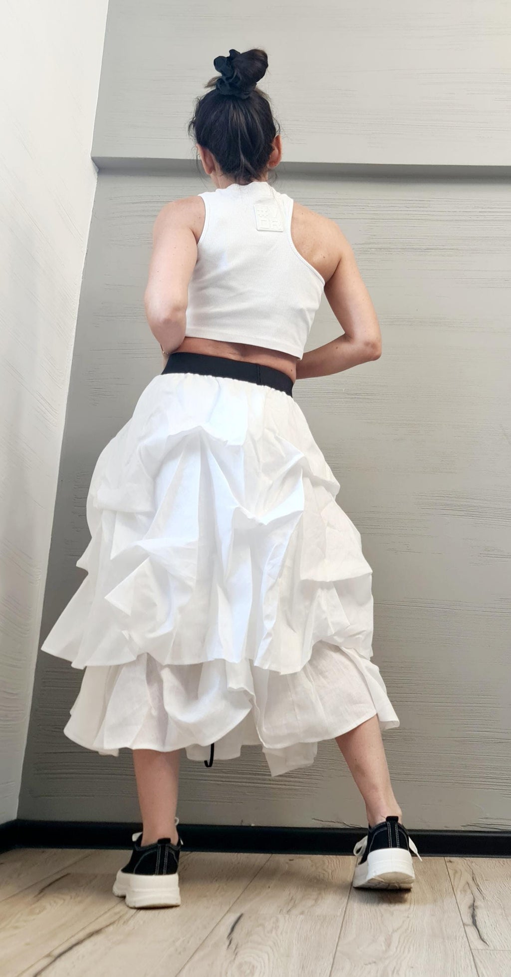 Circle Linen Skirt, Extravagant Skirt, Ball Cocktail Skirt, Gothic Skirt, Asymmetric Skirt, Steampunk Skirt, Wedding Skirt, High Waist Skirt