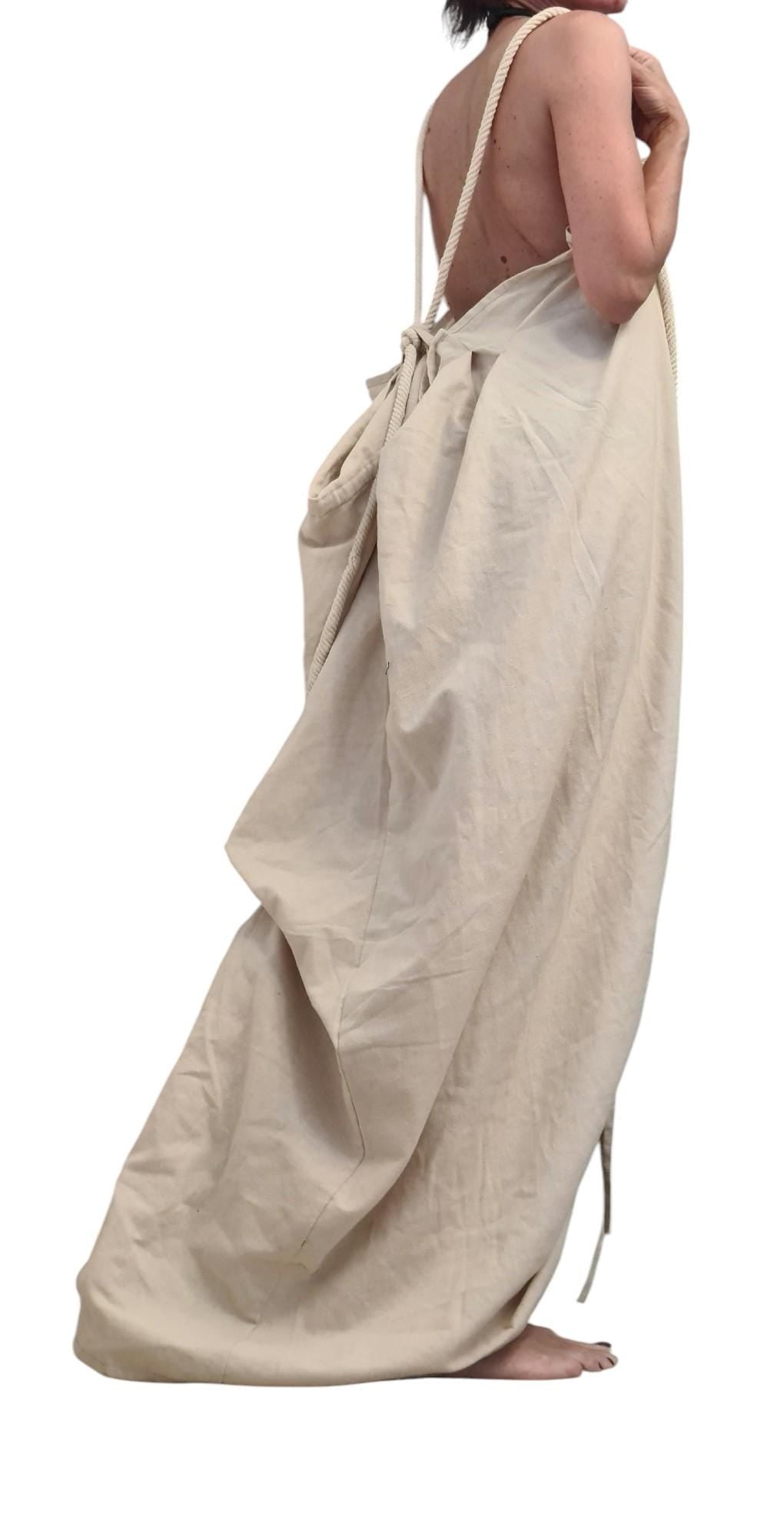 Linen Long Dress, Asymmetric Dress, Plus Size Clothing, Oversize Dress, Sleeveless Dress, Open back, New collection
